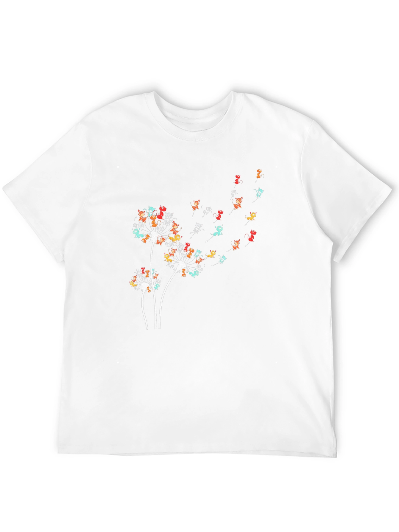 Dandelion Cat Black T-Shirt