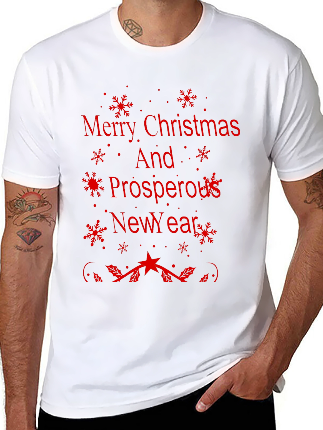 Festive Merry Christmas T-Shirt Holiday Black Tee