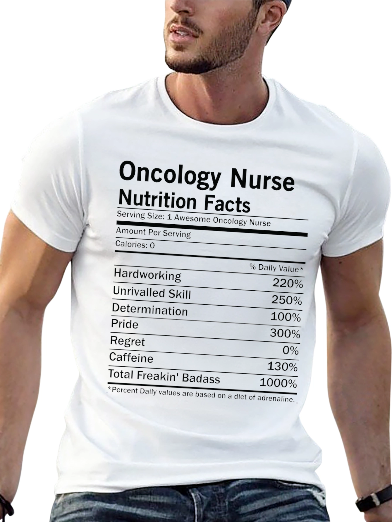 Oncology Nurse Nutrition Facts Graphic T-Shirt