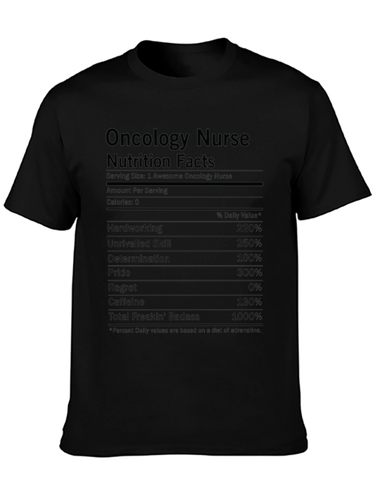 Oncology Nurse Nutrition Facts Graphic T-Shirt