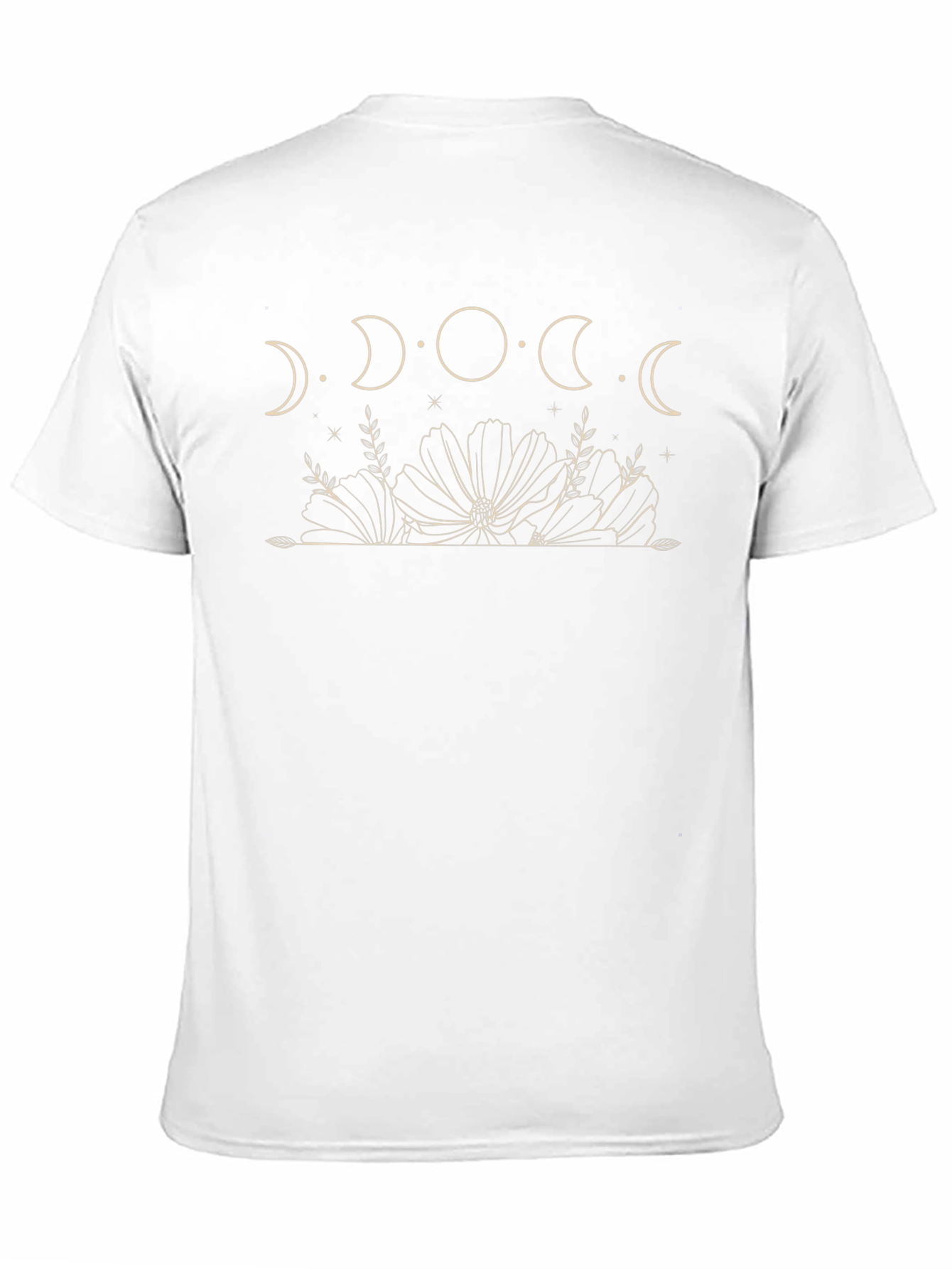 Moon Phase Floral Graphic Tee - Black