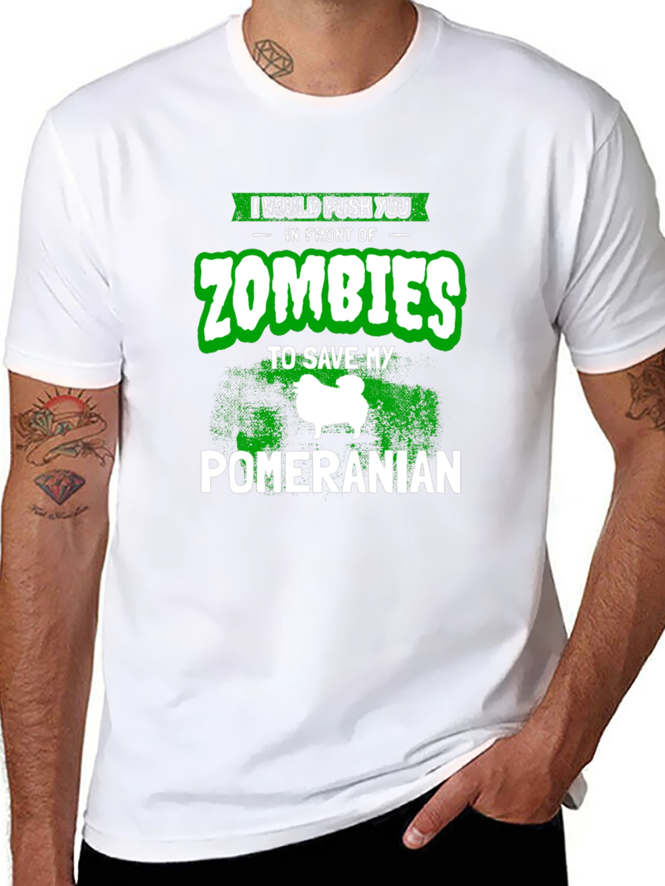 Funny Pomeranian Zombie T-Shirt