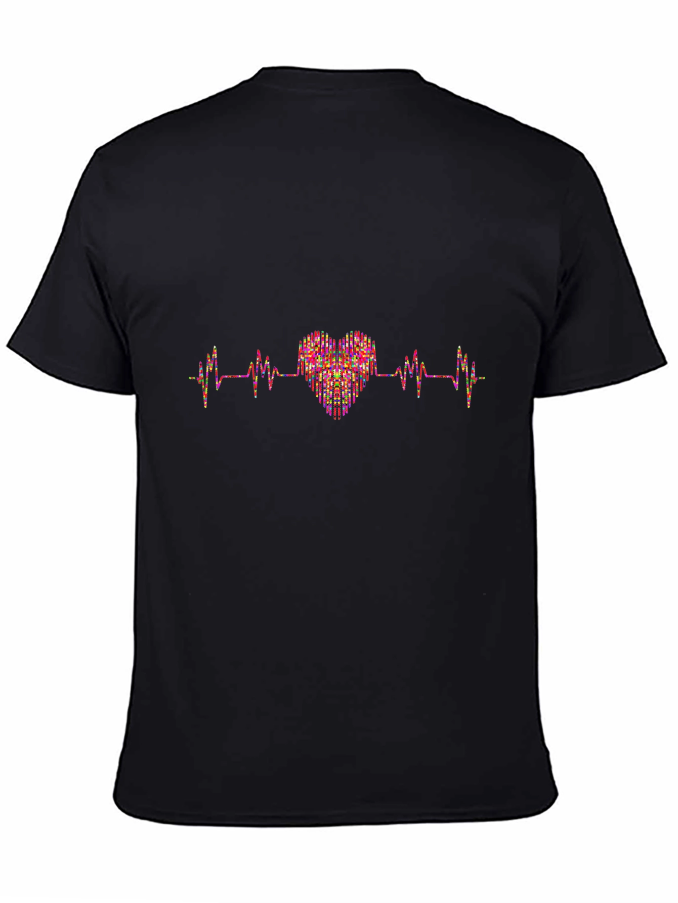 Heartbeat Heart Graphic Tee - Black