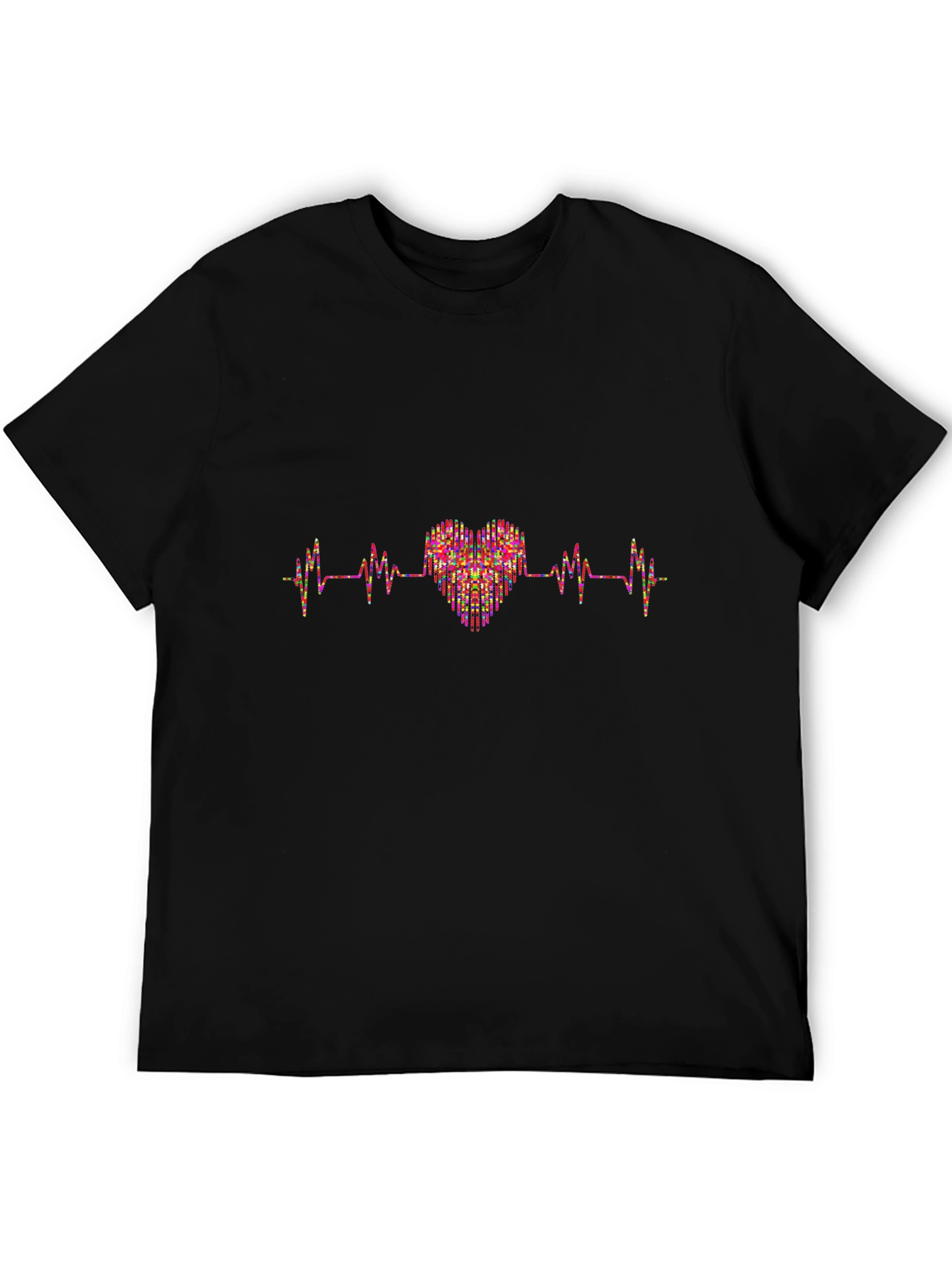 Heartbeat Heart Graphic Tee - Black
