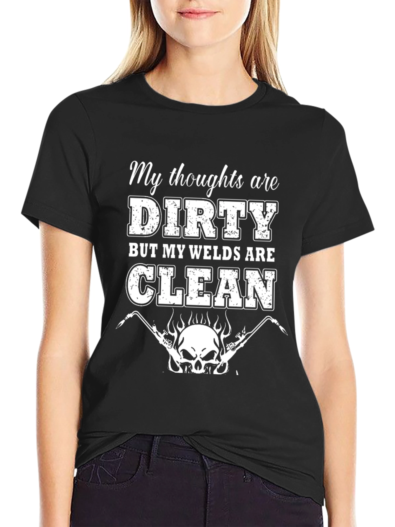 Dirty Thoughts Clean Welds Black Graphic T-Shirt