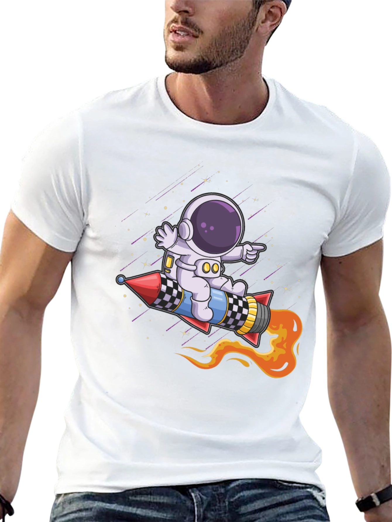 Astronaut Rocket Ride Graphic Tee