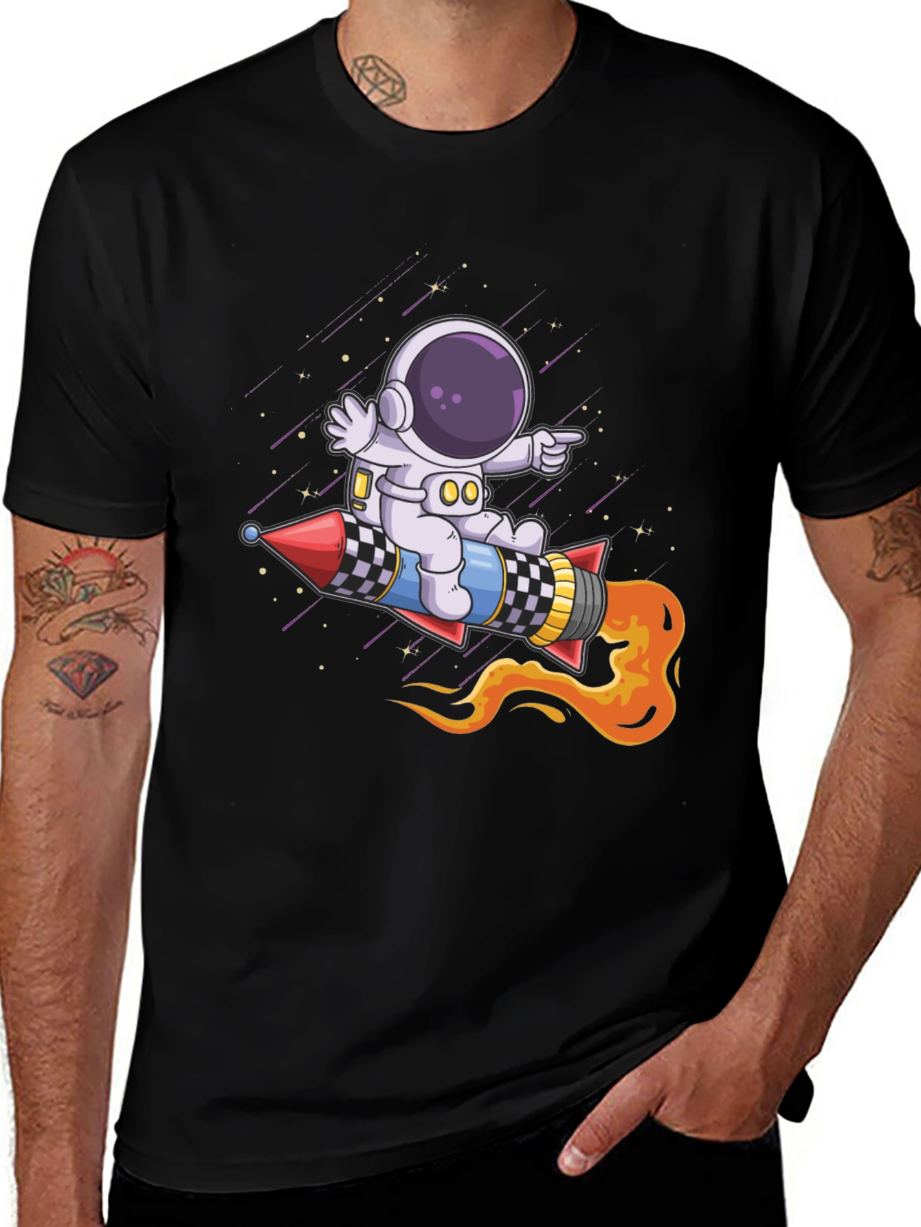 Astronaut Rocket Ride Graphic Tee