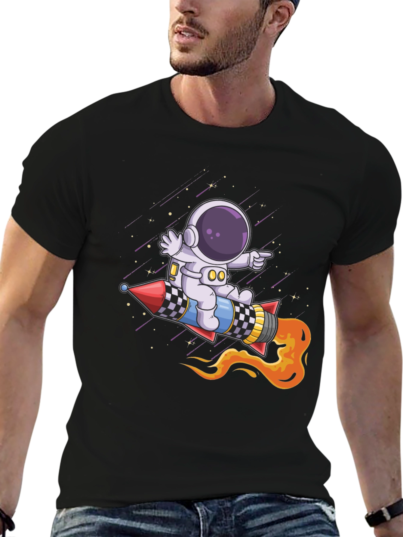 Astronaut Rocket Ride Graphic Tee