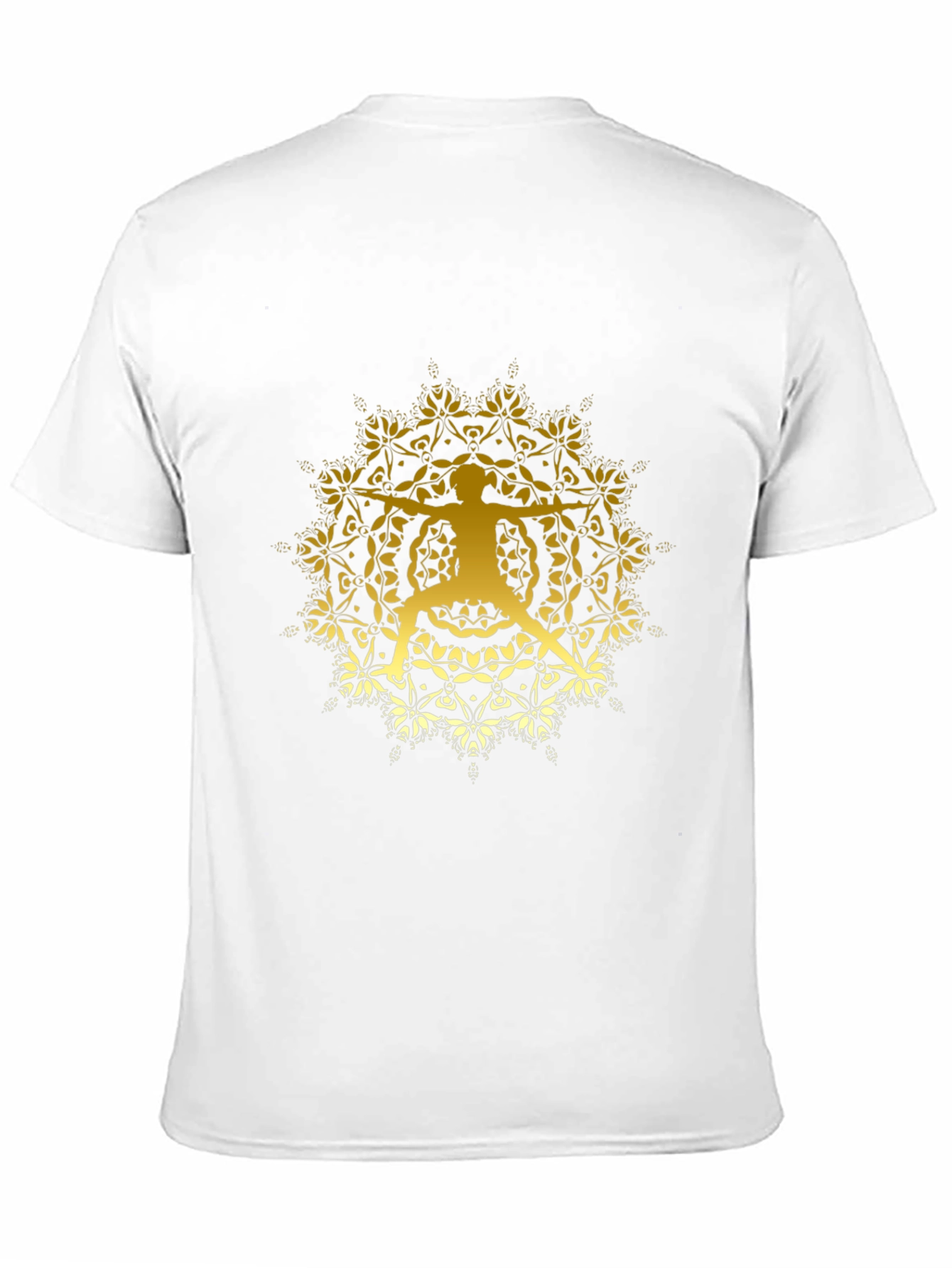 Yoga Mandala Graphic Tee - Black Cotton Blend T-Shirt
