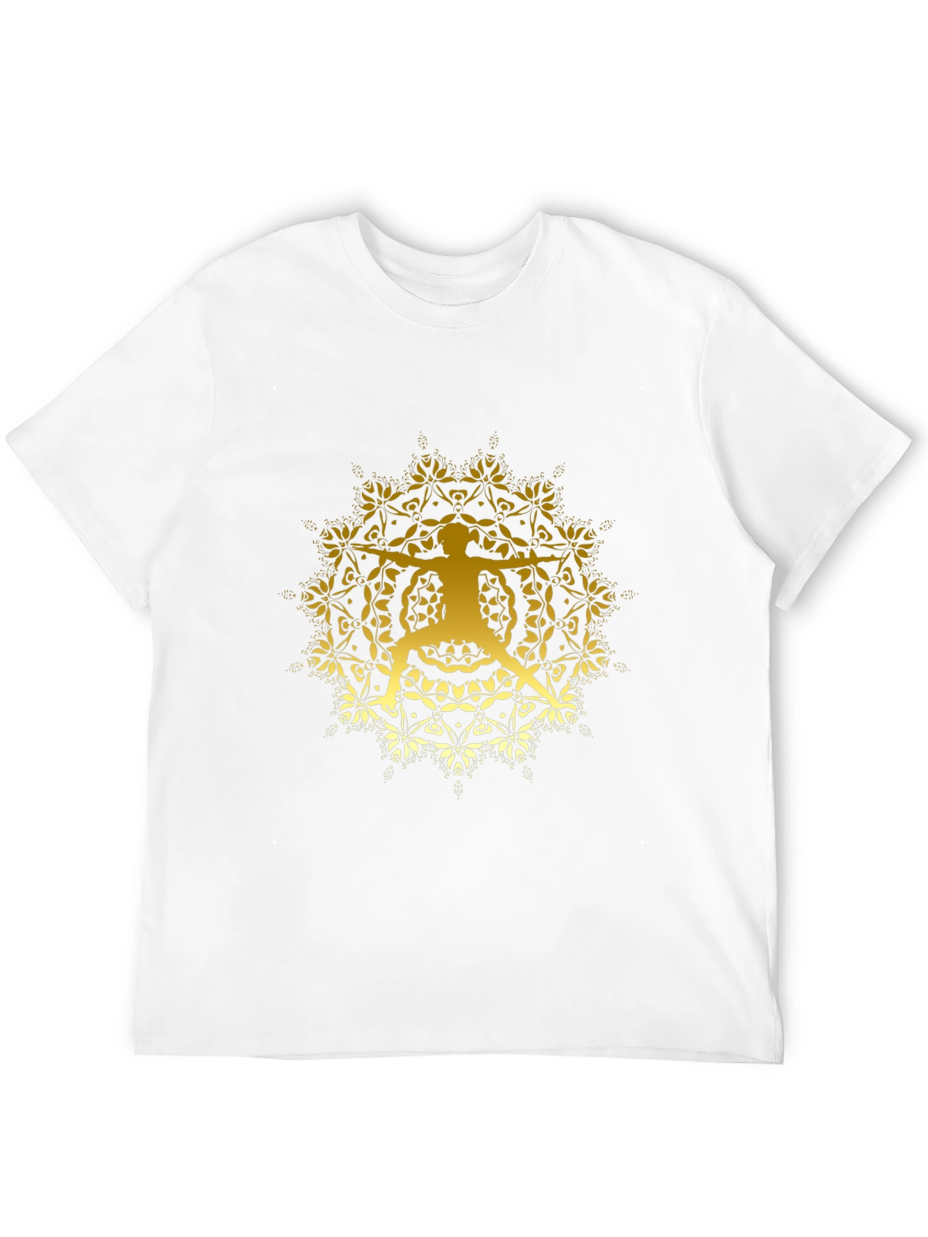Yoga Mandala Graphic Tee - Black Cotton Blend T-Shirt