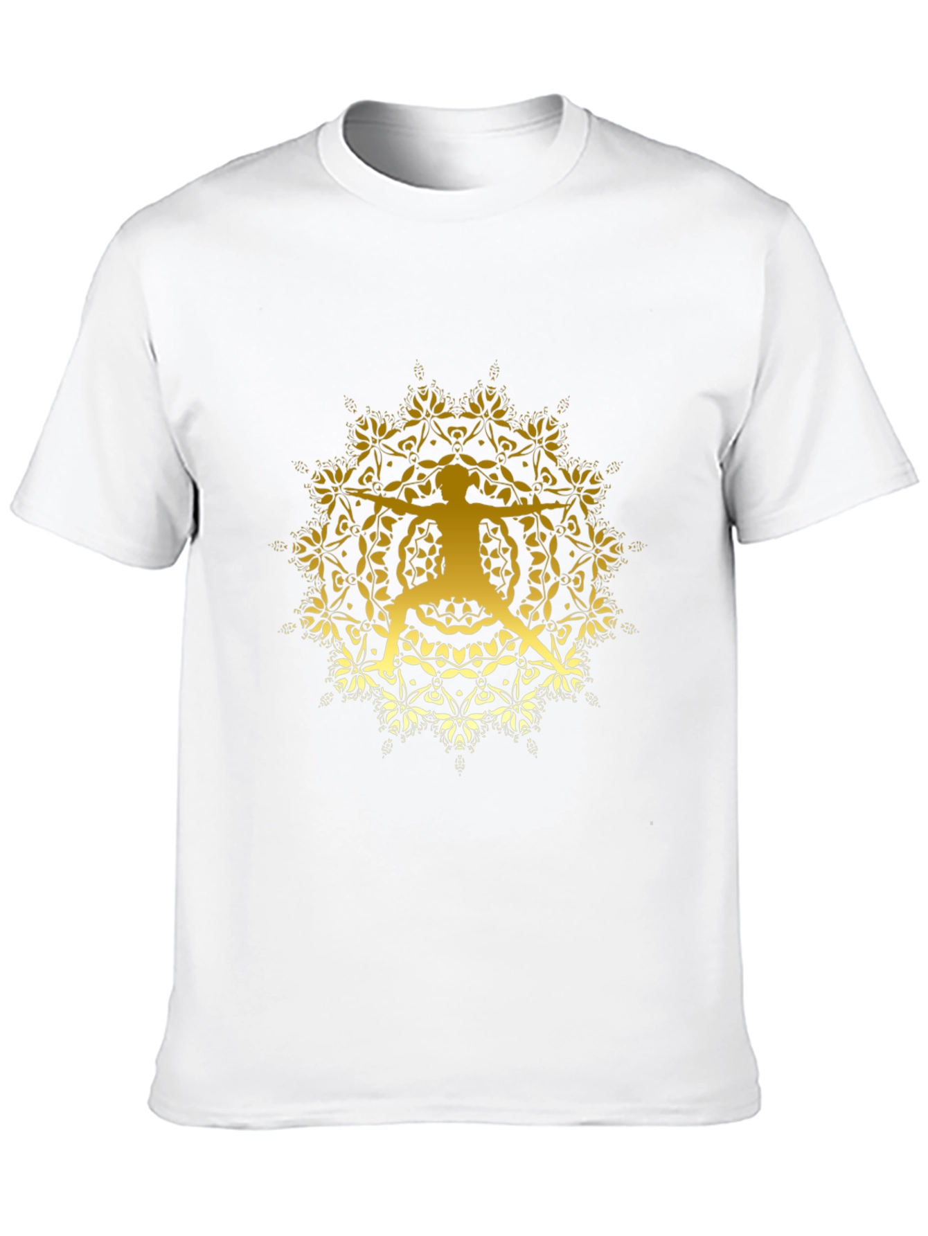 Yoga Mandala Graphic Tee - Black Cotton Blend T-Shirt