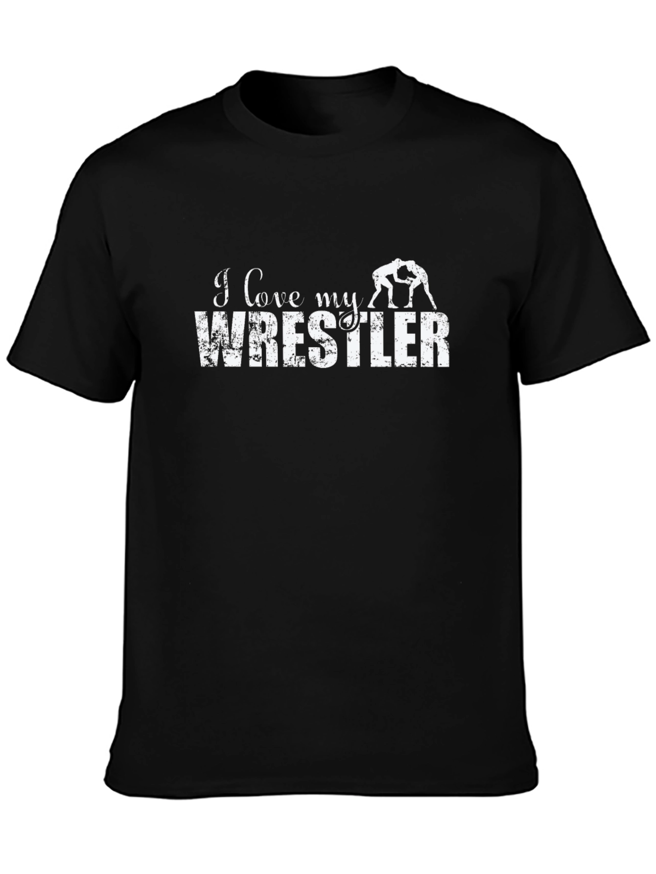 I Love My Wrestler T-Shirt - Black