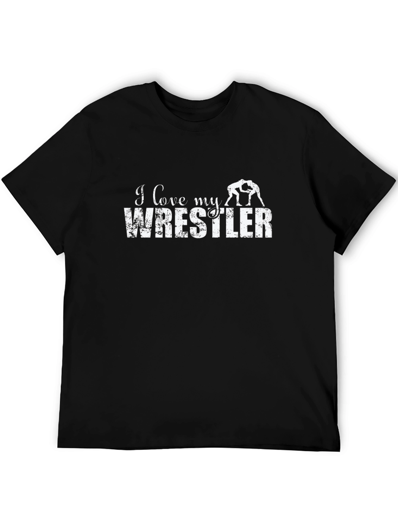 I Love My Wrestler T-Shirt - Black