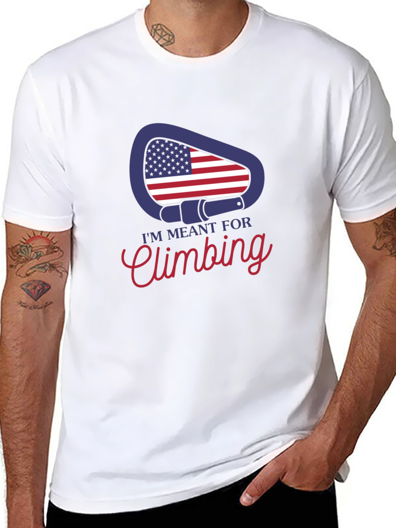 Climbing T-Shirt - USA Carabiner Design