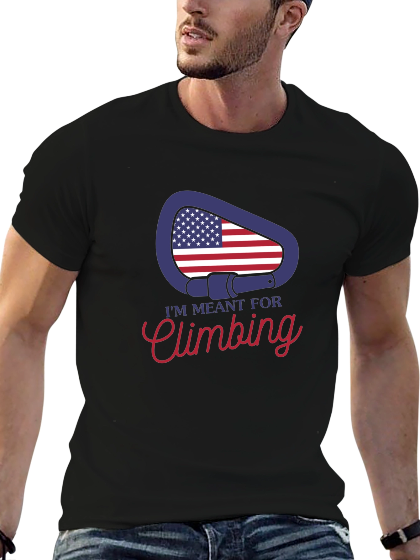Climbing T-Shirt - USA Carabiner Design