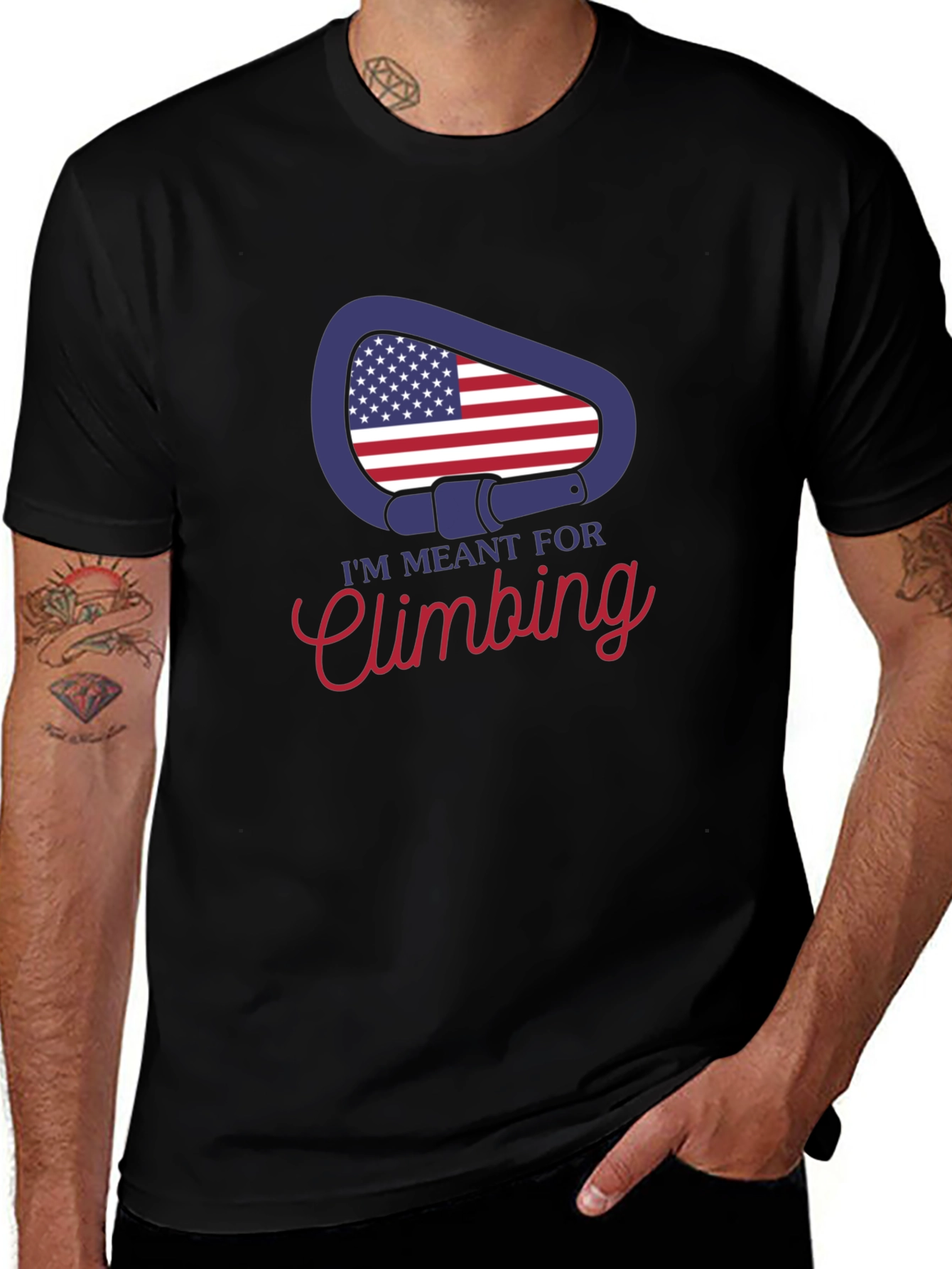 Climbing T-Shirt - USA Carabiner Design