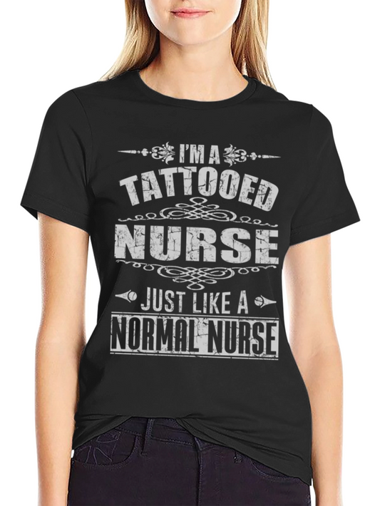 Tattooed Nurse Novelty Graphic T-Shirt