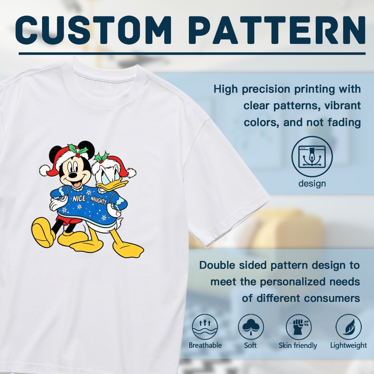 Christmas Vibe Mickey & Donald Duck Holiday Plus?Size Women T?Shirt