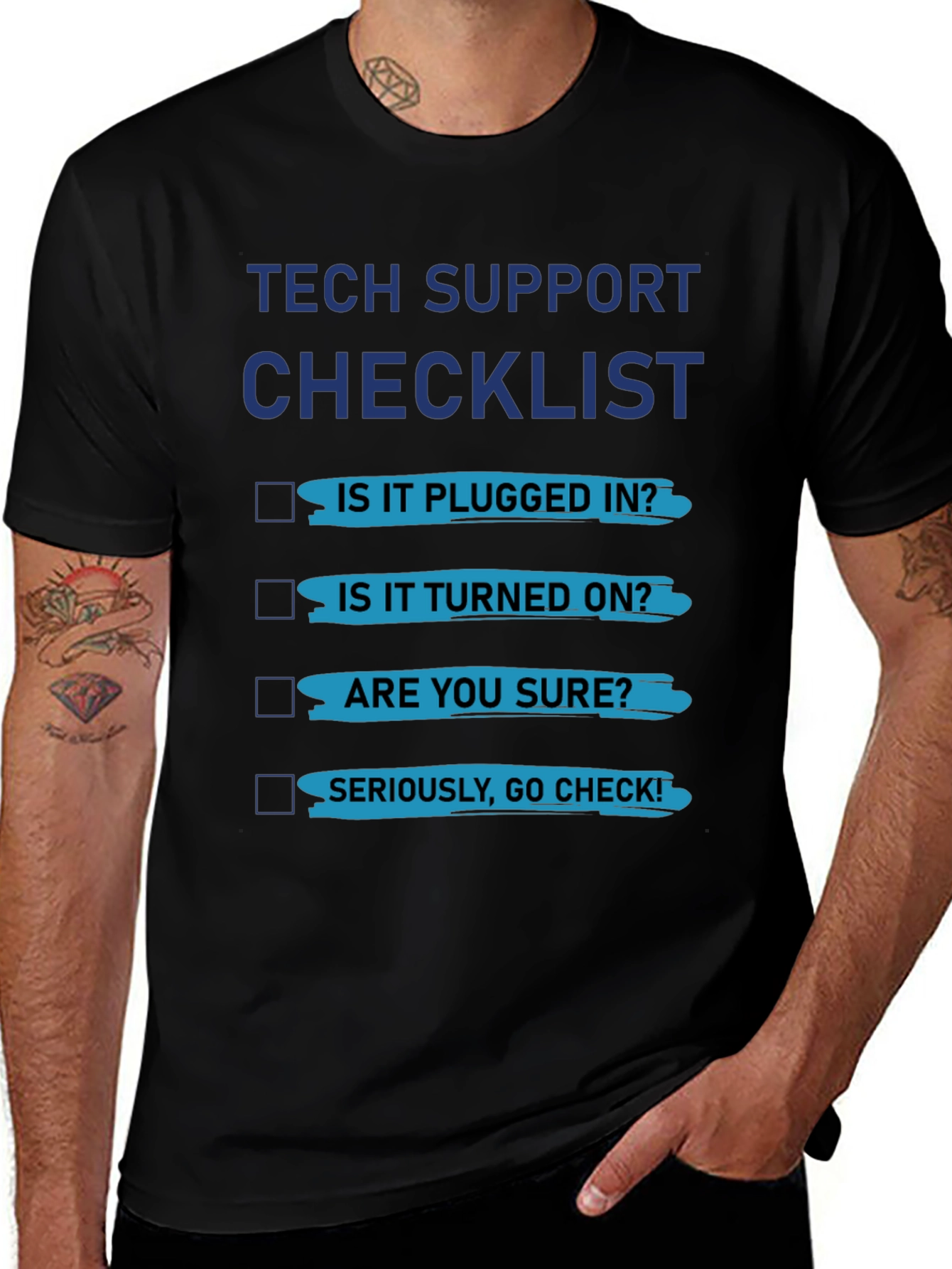 Tech Support Checklist Graphic Tee