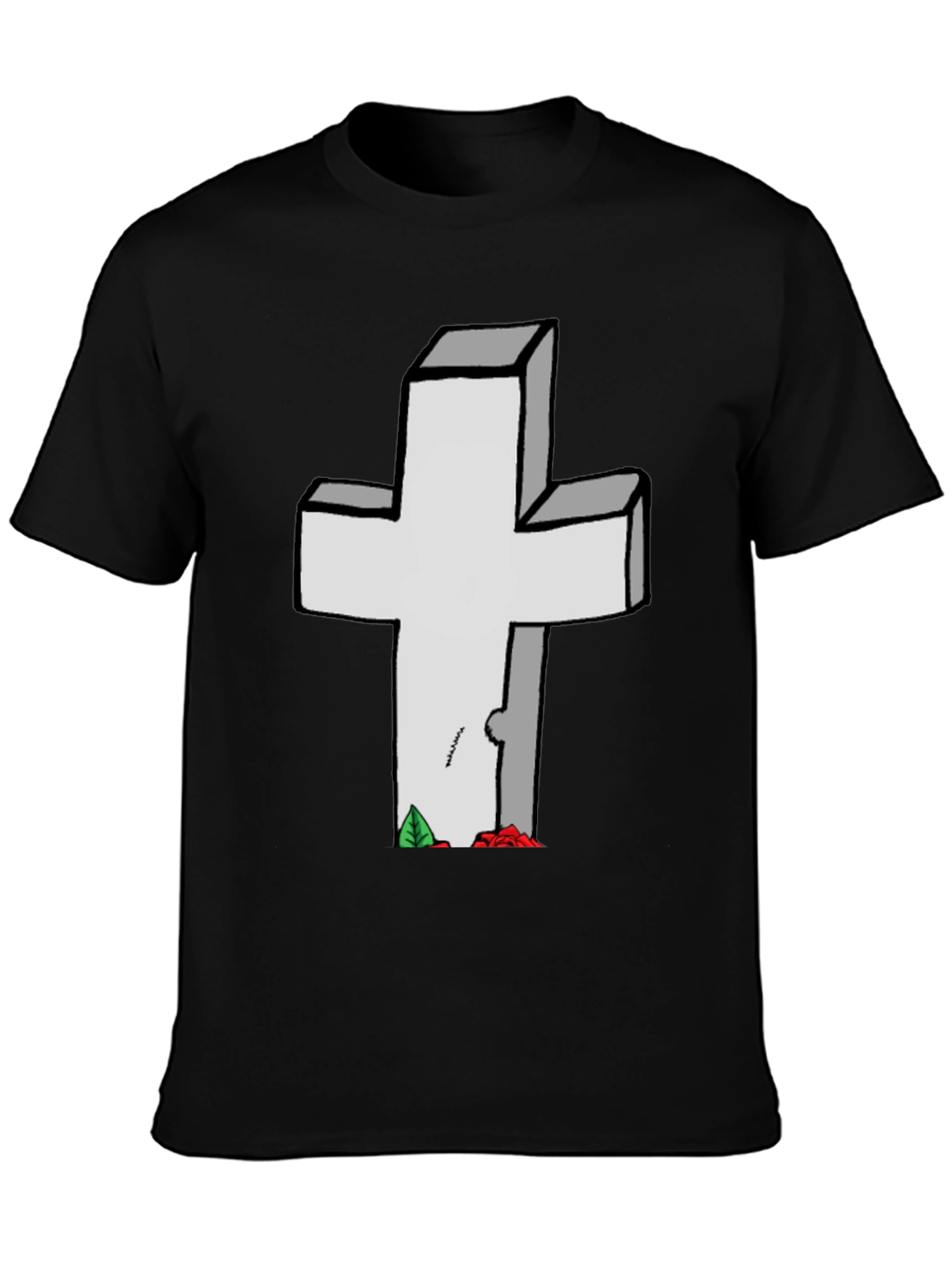Grave Humor T-Shirt: Cross Tombstone Graphic Tee