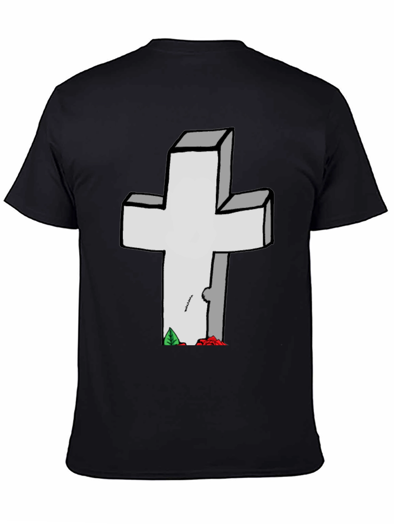 Grave Humor T-Shirt: Cross Tombstone Graphic Tee