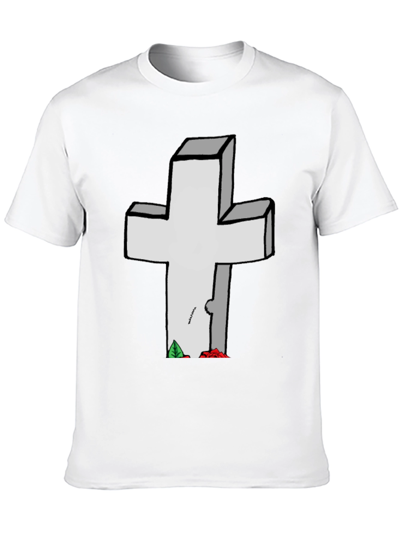 Grave Humor T-Shirt: Cross Tombstone Graphic Tee