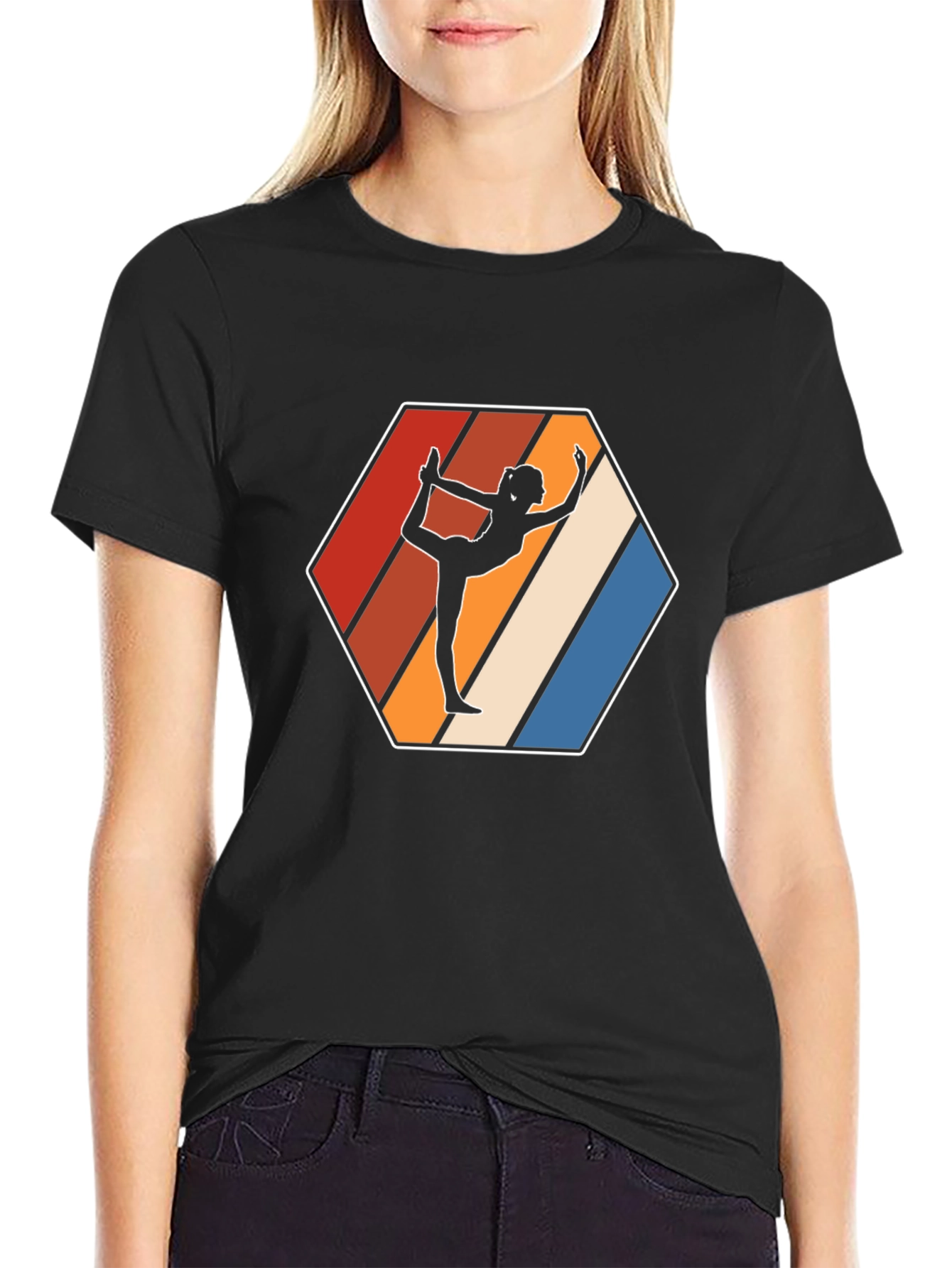 Yoga Silhouette Retro T-Shirt