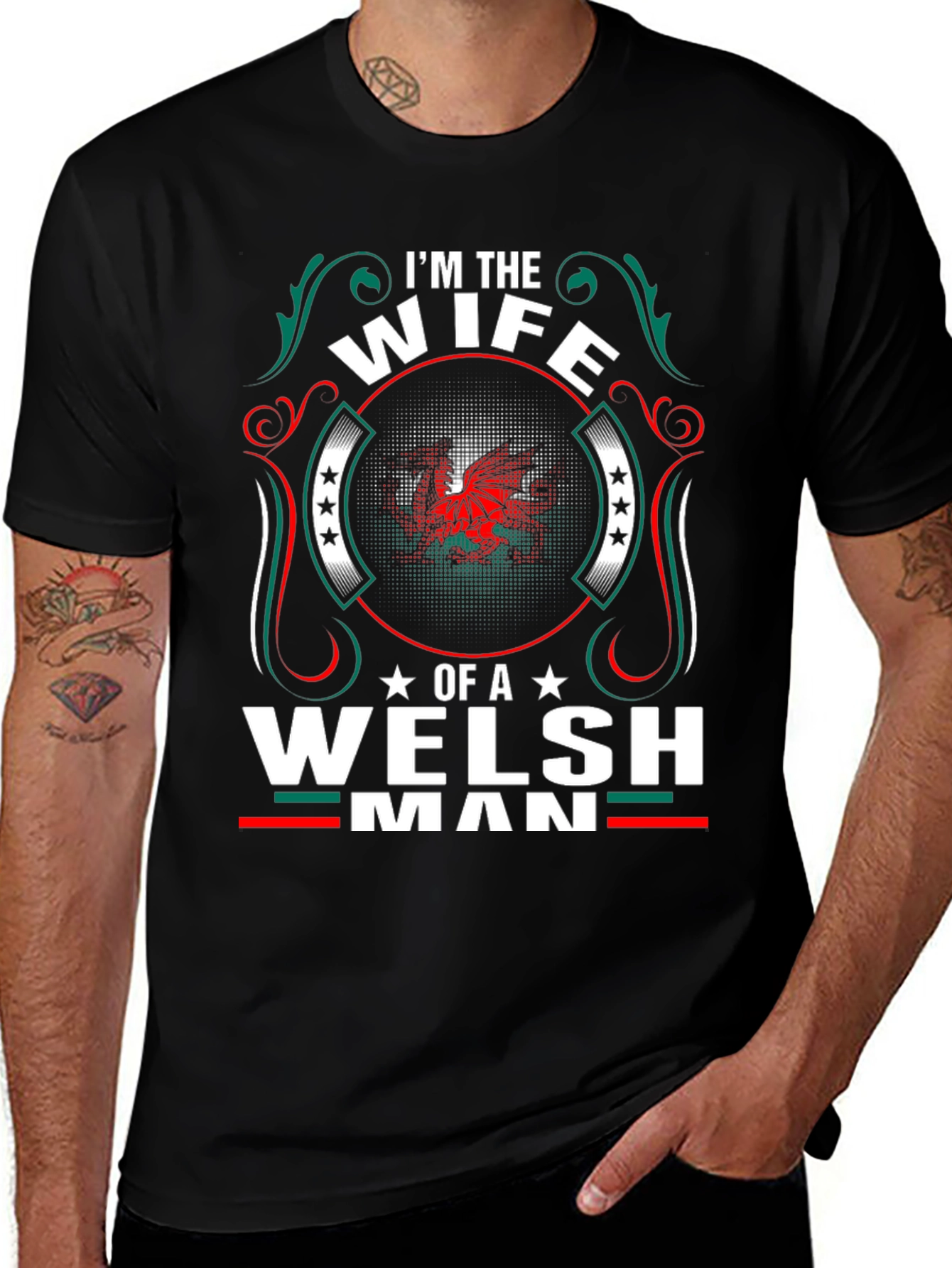 Wife of a Welshman T-Shirt - Dragon Pride