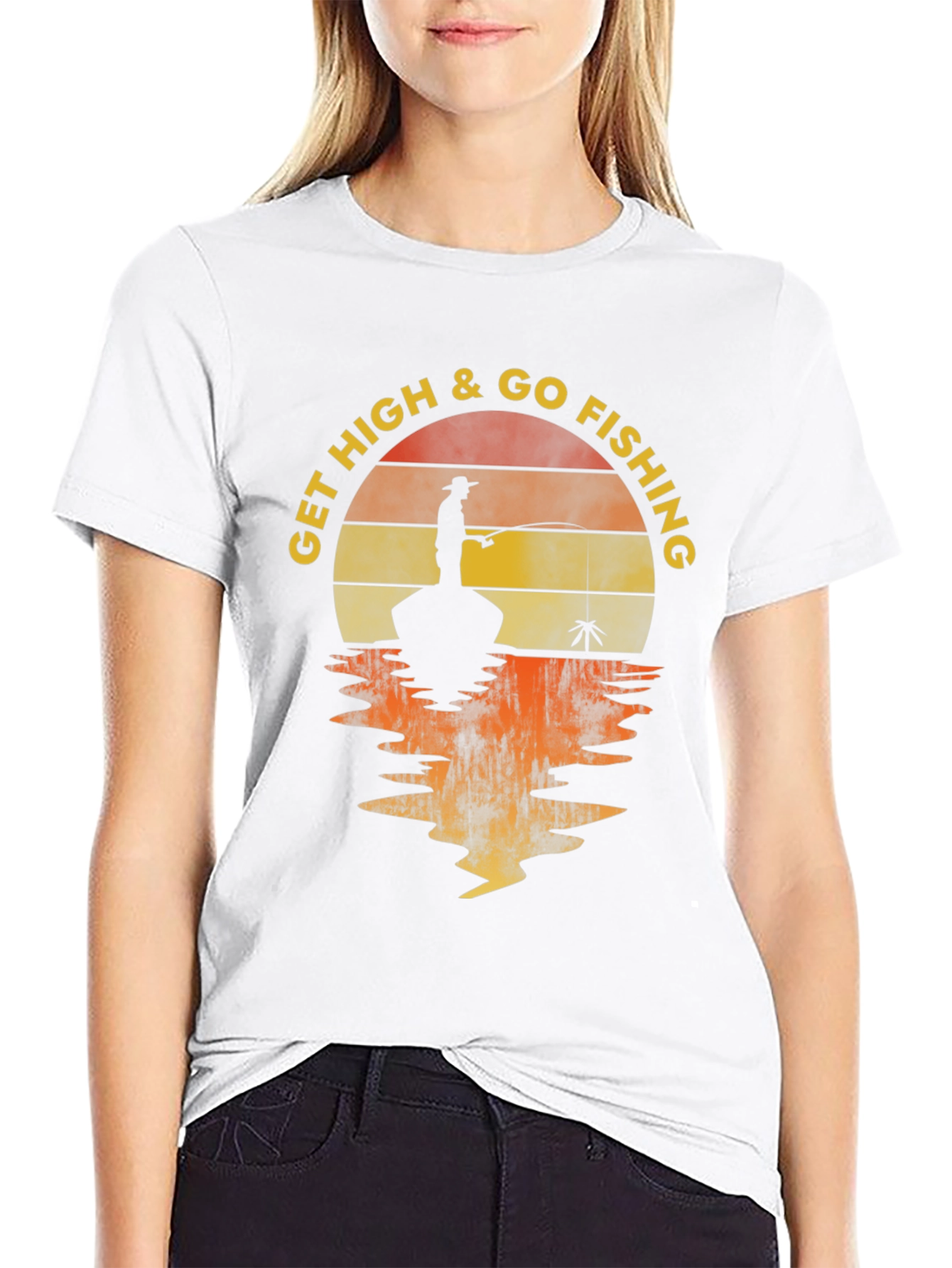 Get High & Go Fishing Graphic T-Shirt