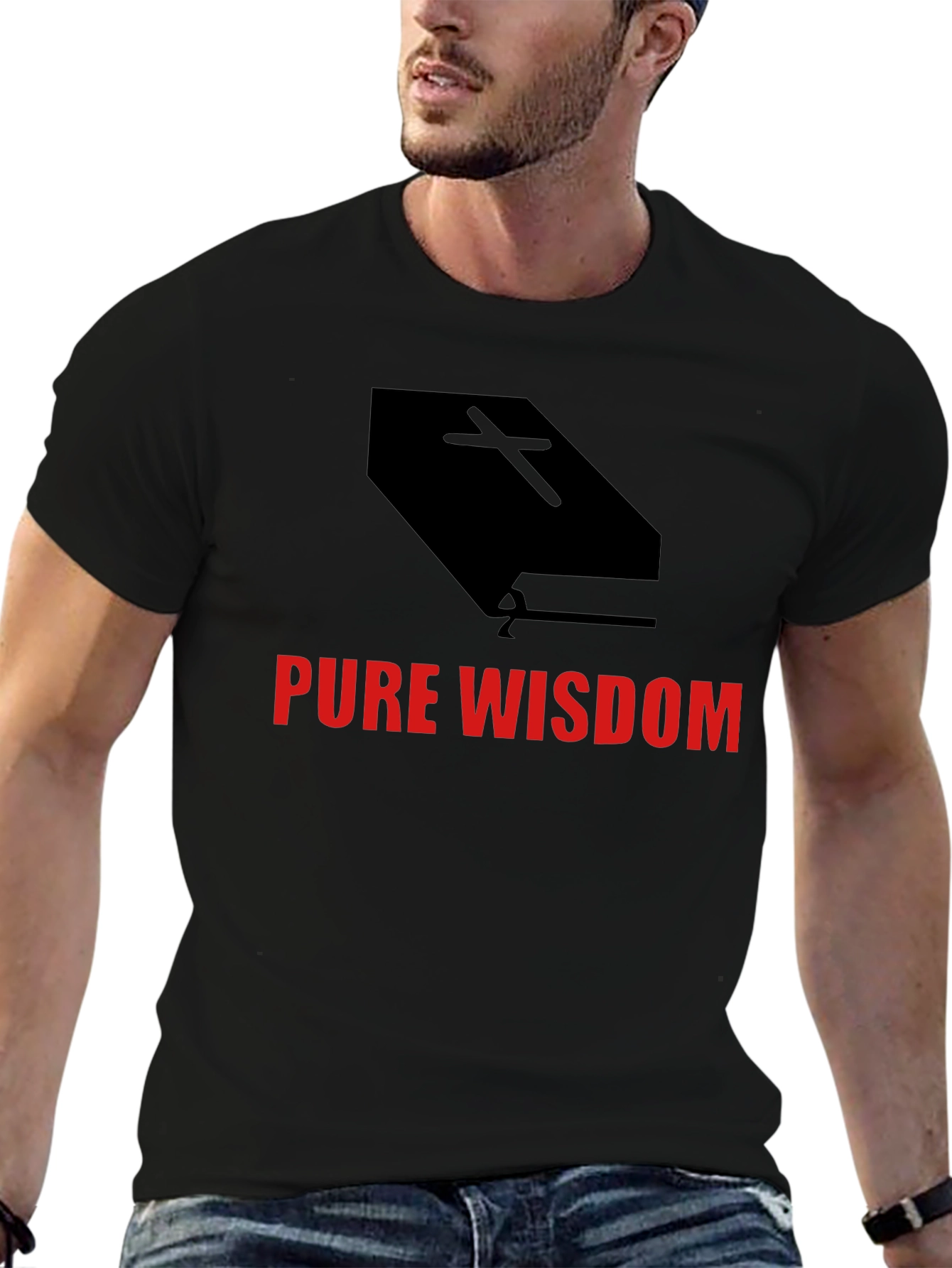 Pure Wisdom Graphic Tee - Black Cotton Blend