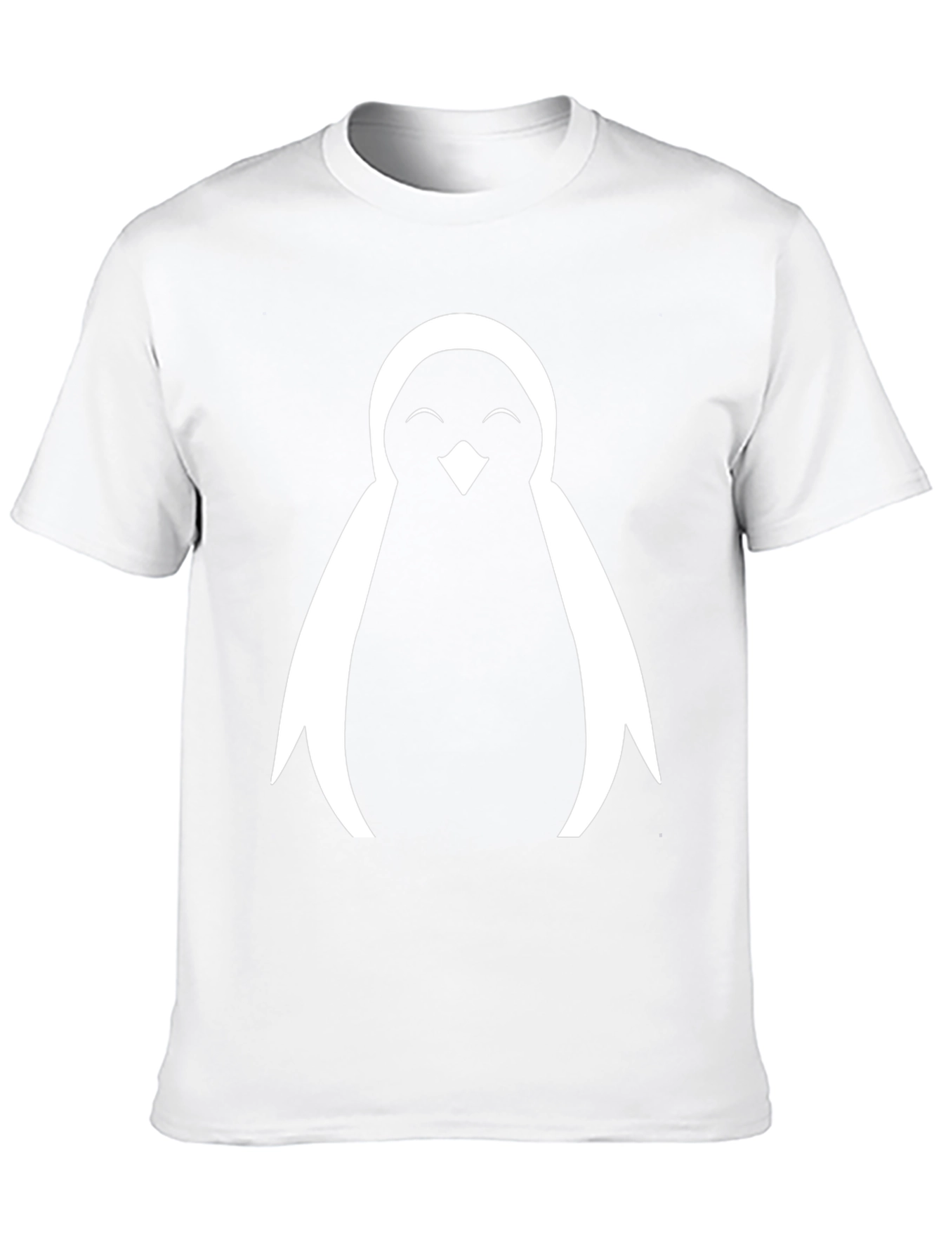Cute Penguin Graphic Tee - Black Cotton Blend