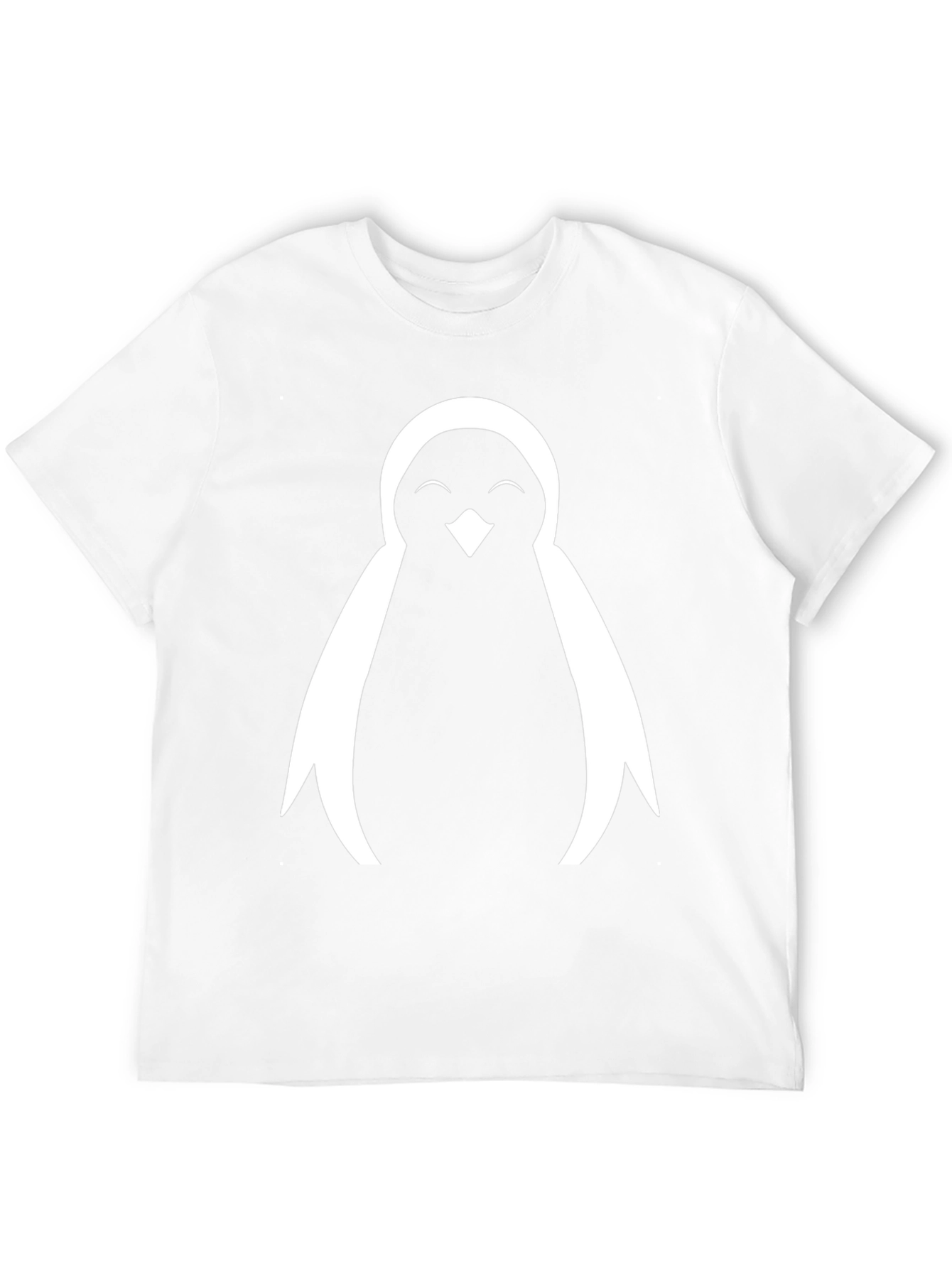 Cute Penguin Graphic Tee - Black Cotton Blend