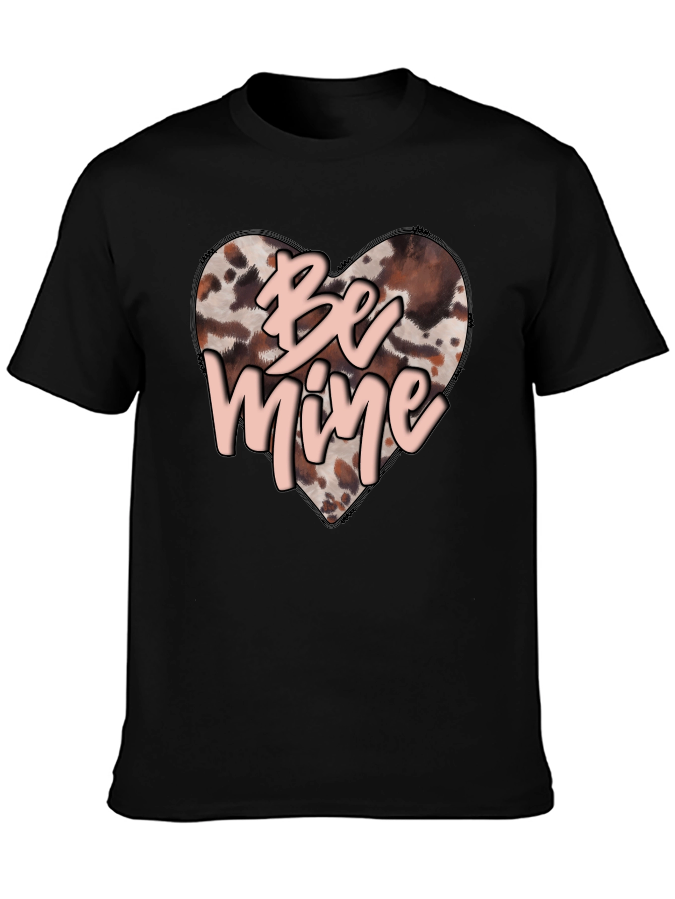 Be Mine Valentines Day Heart Print T-Shirt