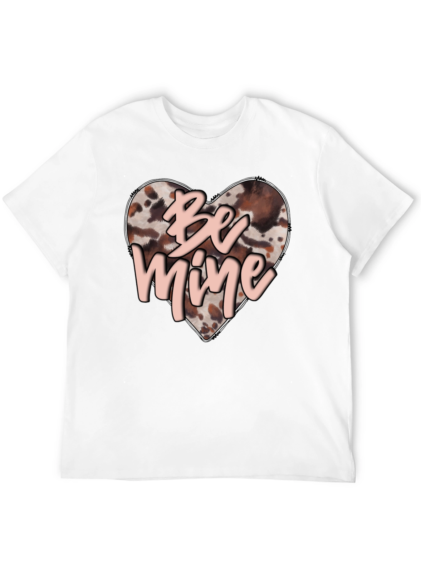 Be Mine Valentines Day Heart Print T-Shirt