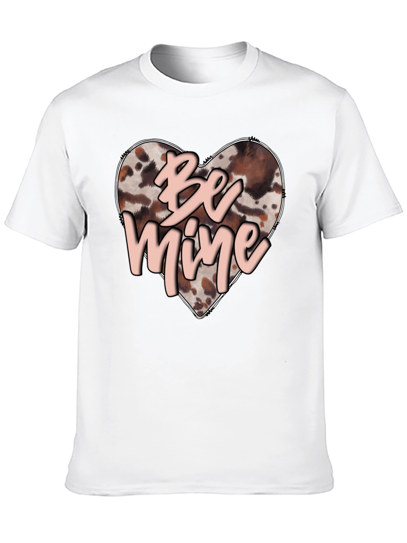 Be Mine Valentines Day Heart Print T-Shirt