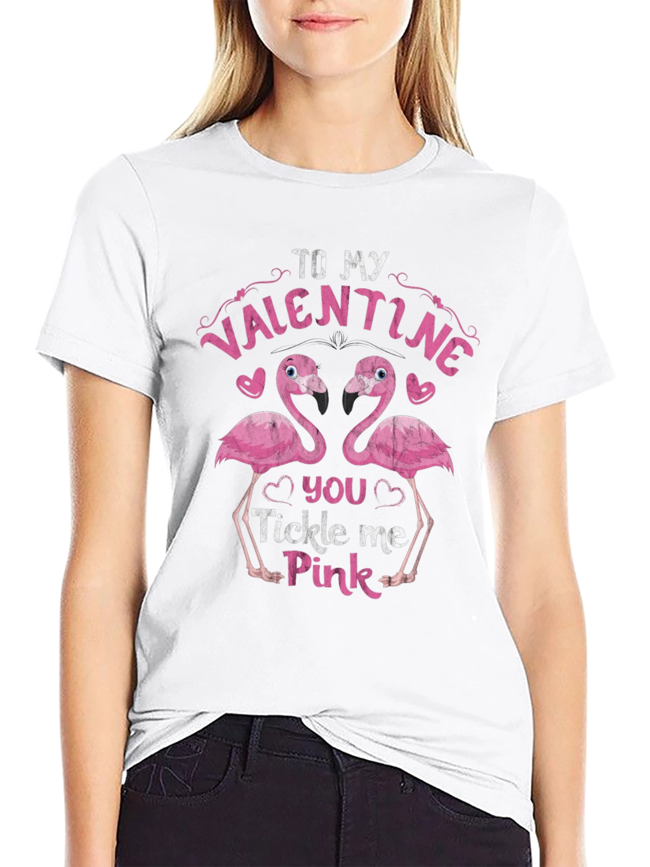 Valentine Flamingo Tee - Tickle Me Pink!