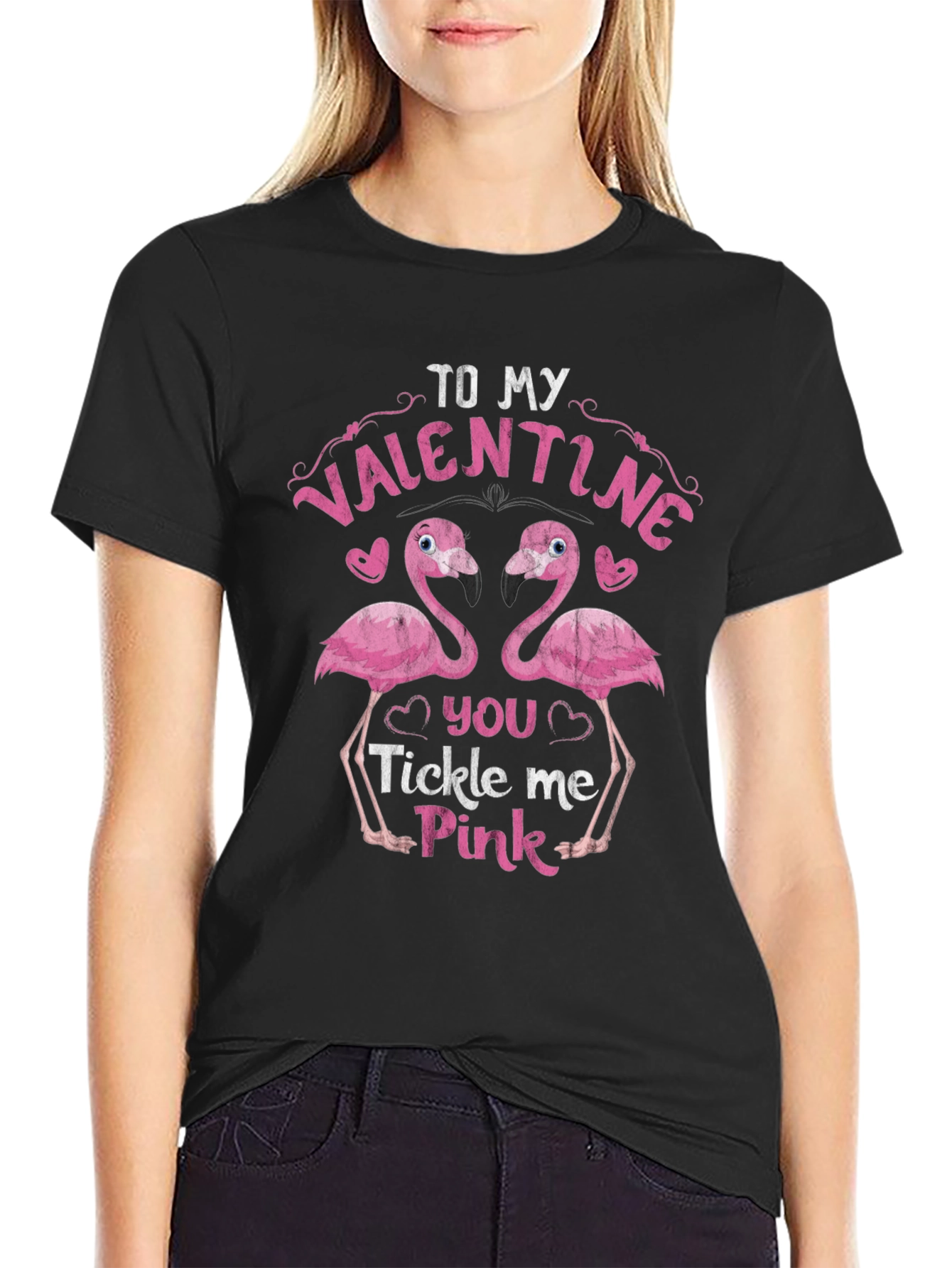 Valentine Flamingo Tee - Tickle Me Pink!