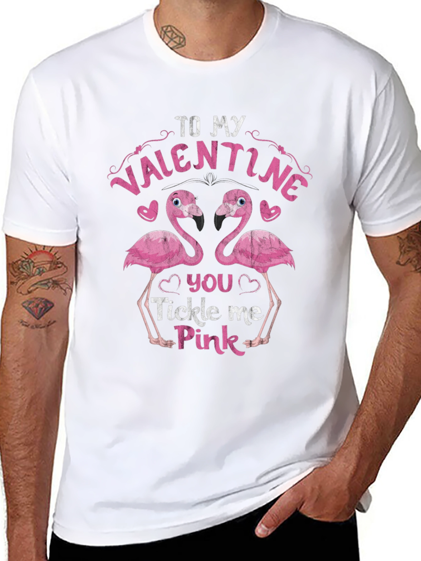 Valentine Flamingo Tee - Tickle Me Pink!