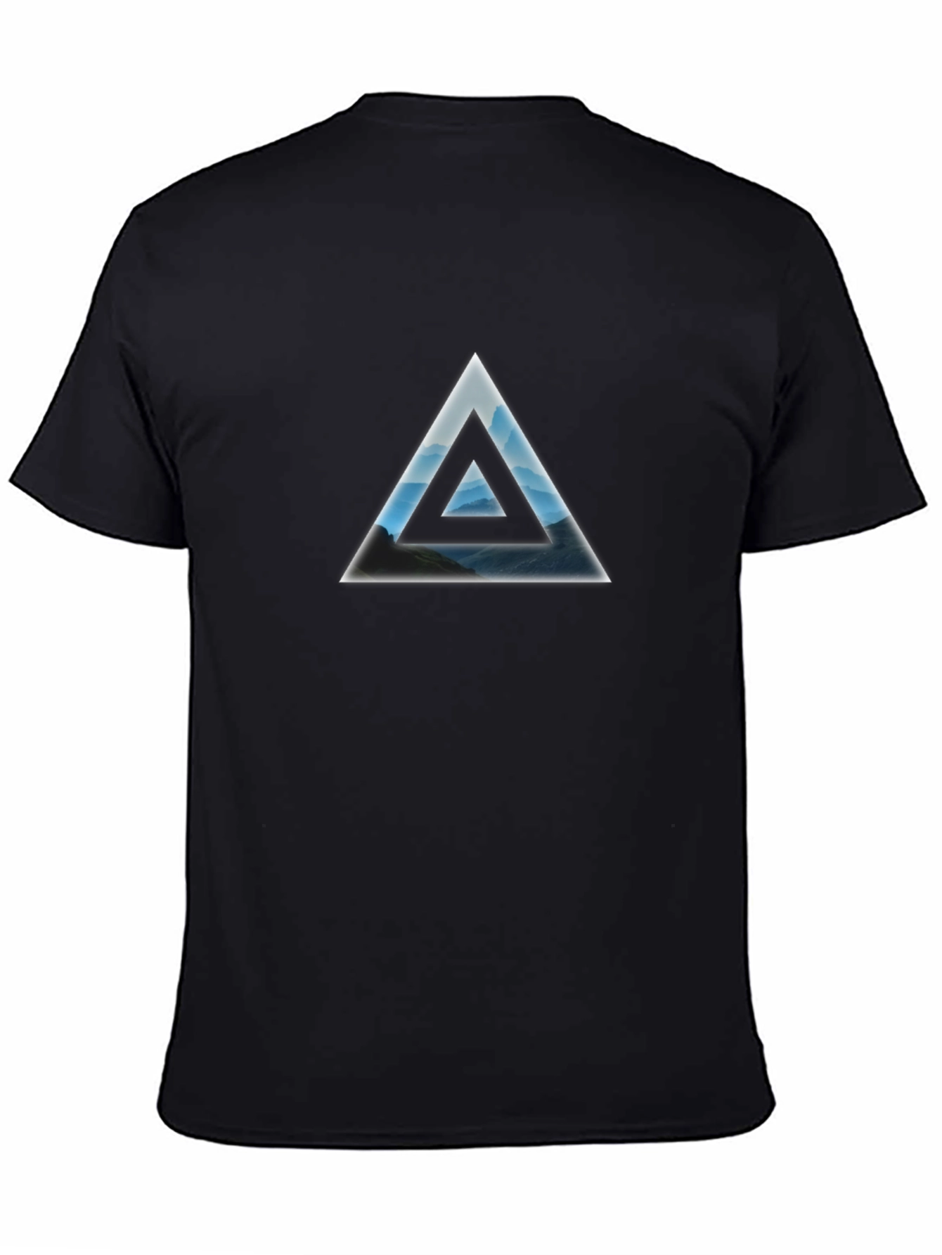 Mountainscape Triangle Black T-Shirt