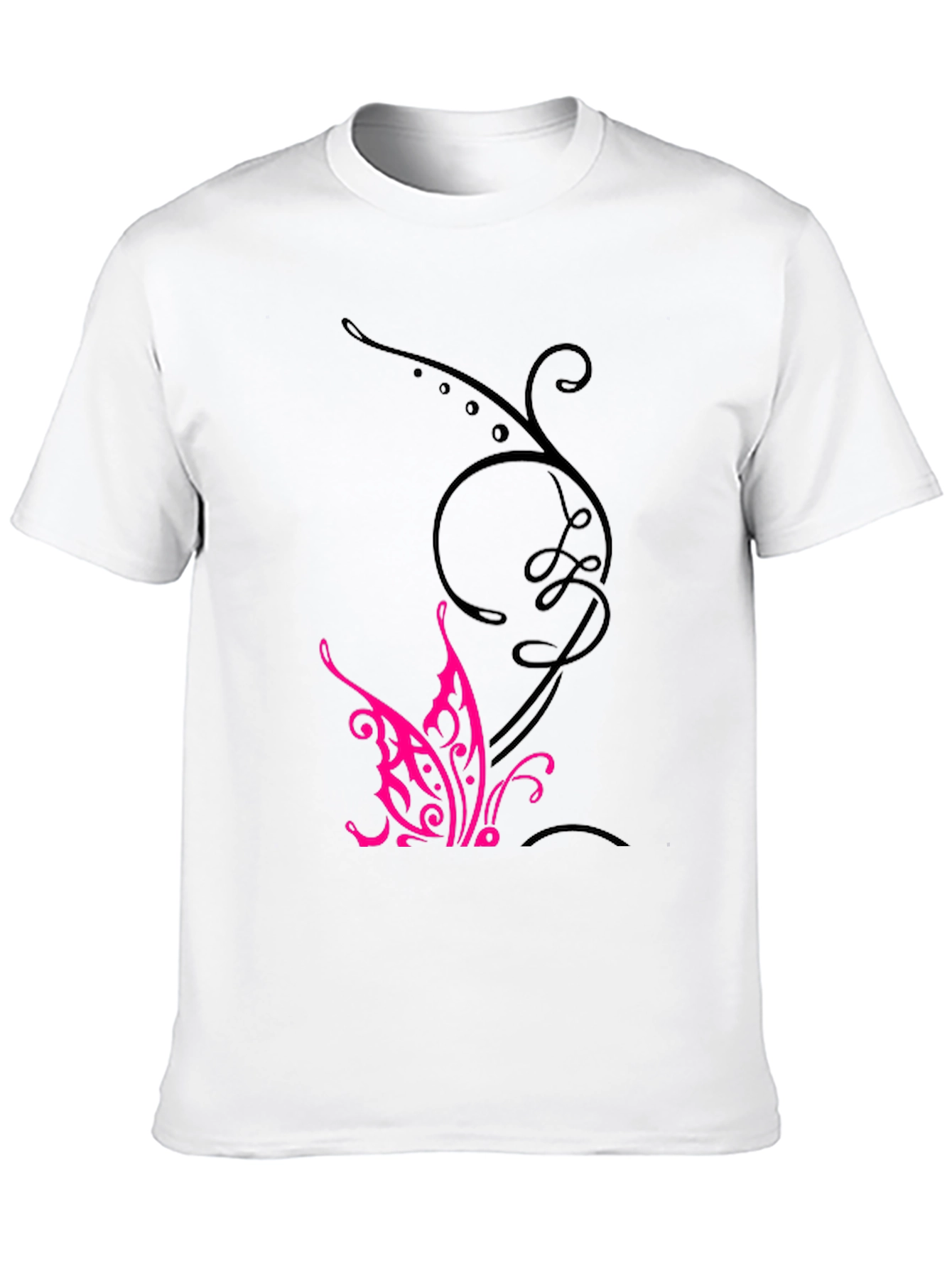 Black Tee with Butterfly Design