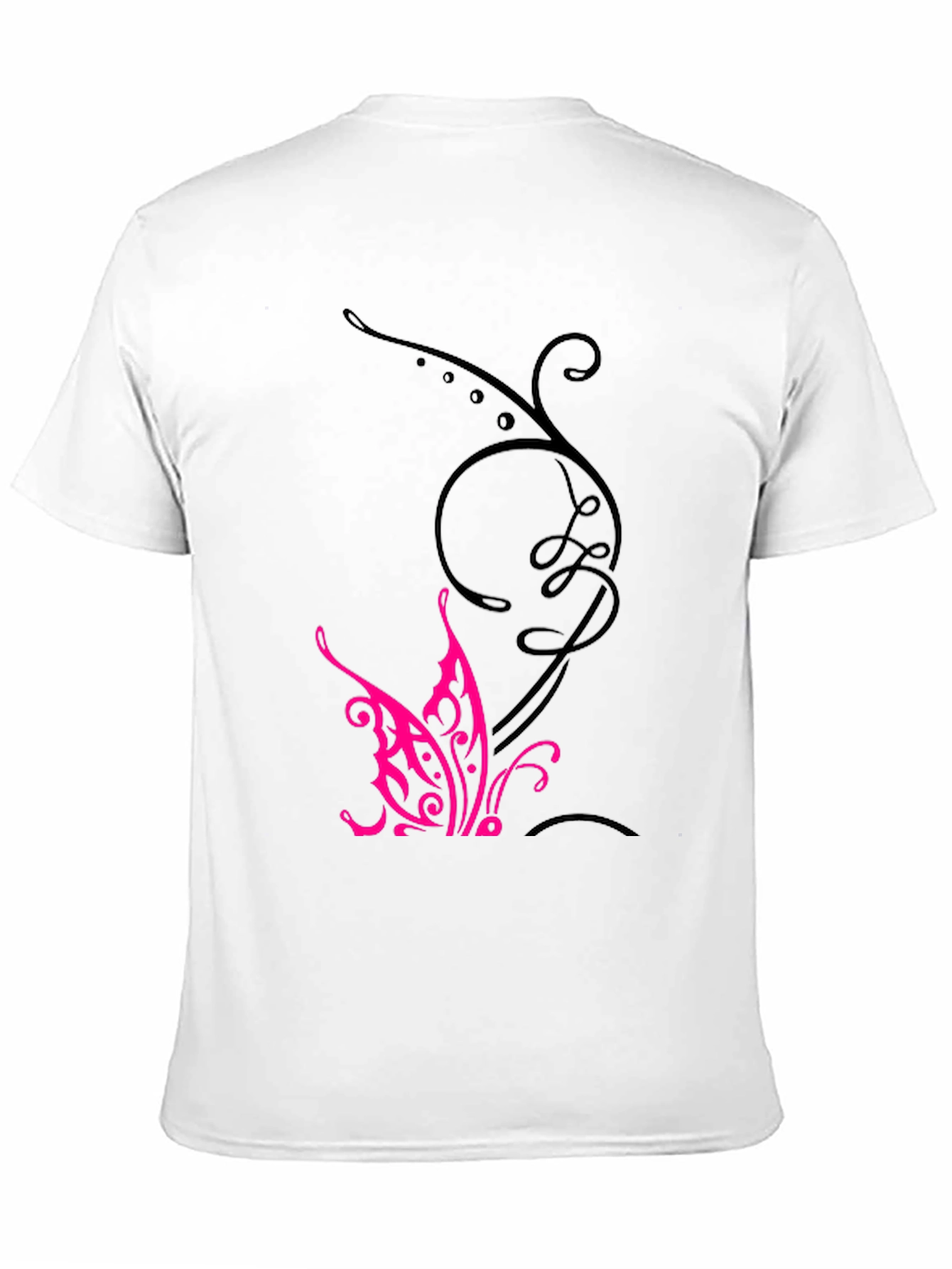 Black Tee with Butterfly Design