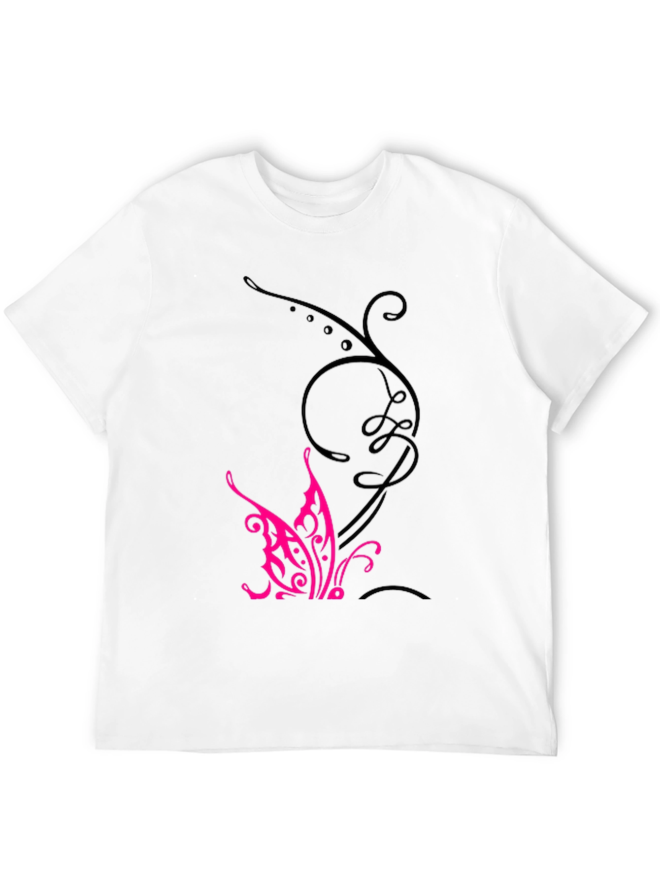 Black Tee with Butterfly Design