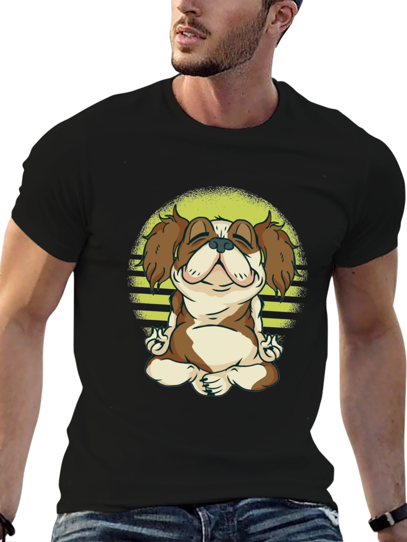 Meditating Dog T-Shirt - Zen Canine Tee
