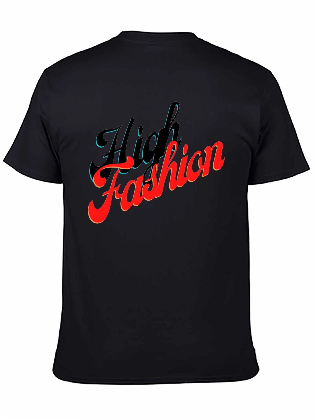High Fashion Graphic Tee - Stylish Black T-Shirt