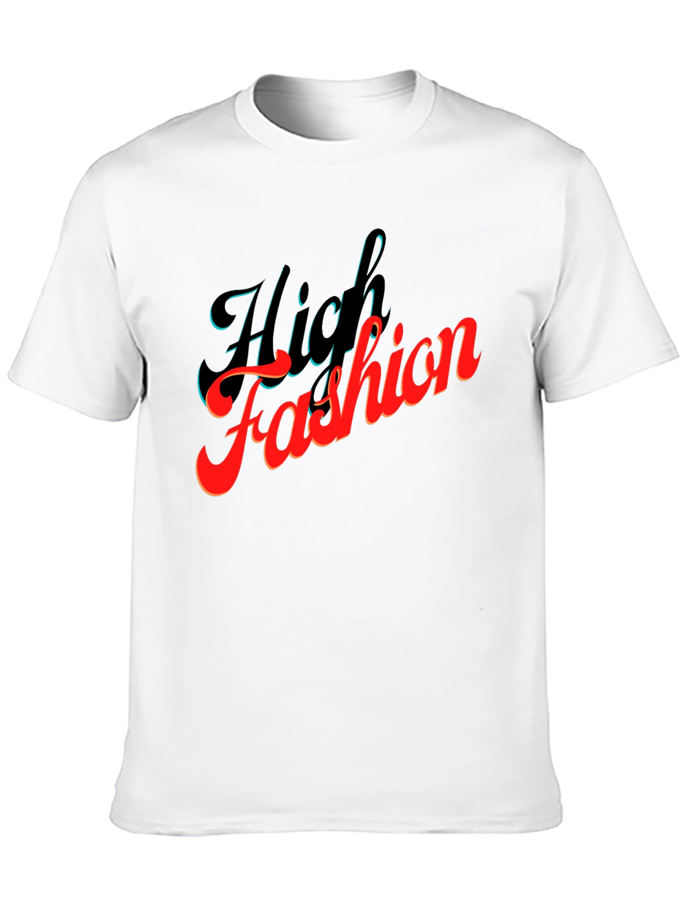 High Fashion Graphic Tee - Stylish Black T-Shirt