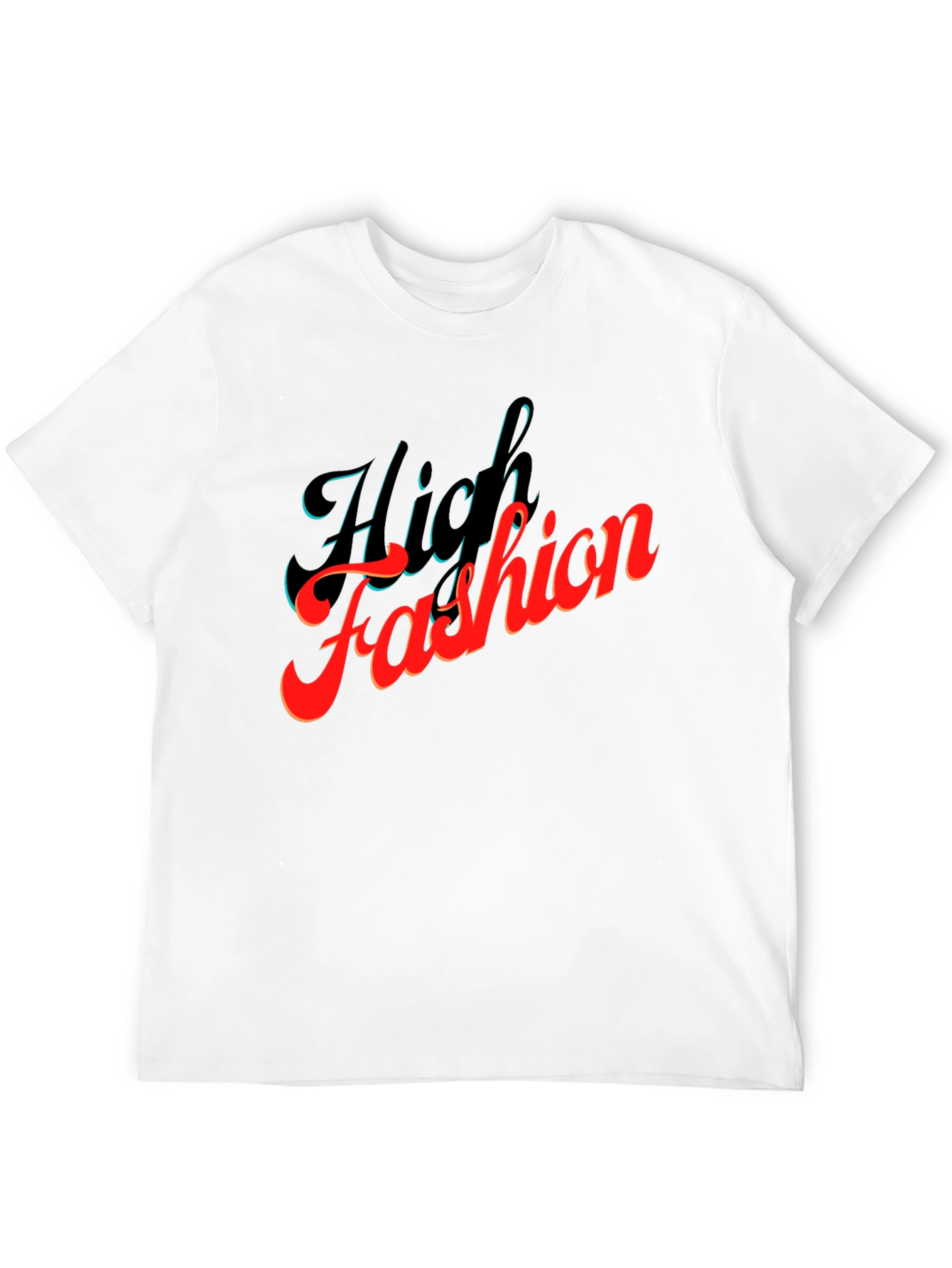 High Fashion Graphic Tee - Stylish Black T-Shirt