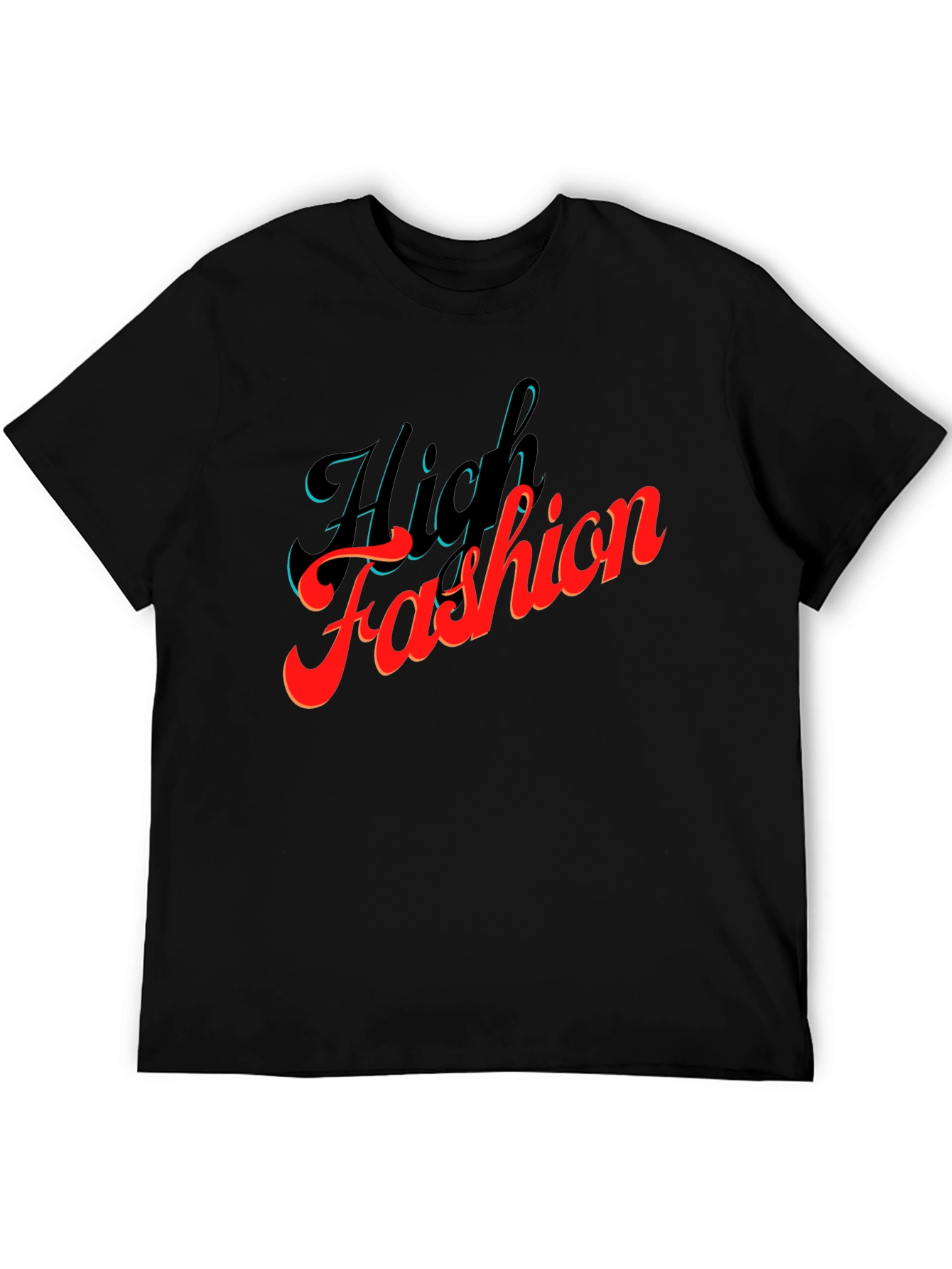 High Fashion Graphic Tee - Stylish Black T-Shirt