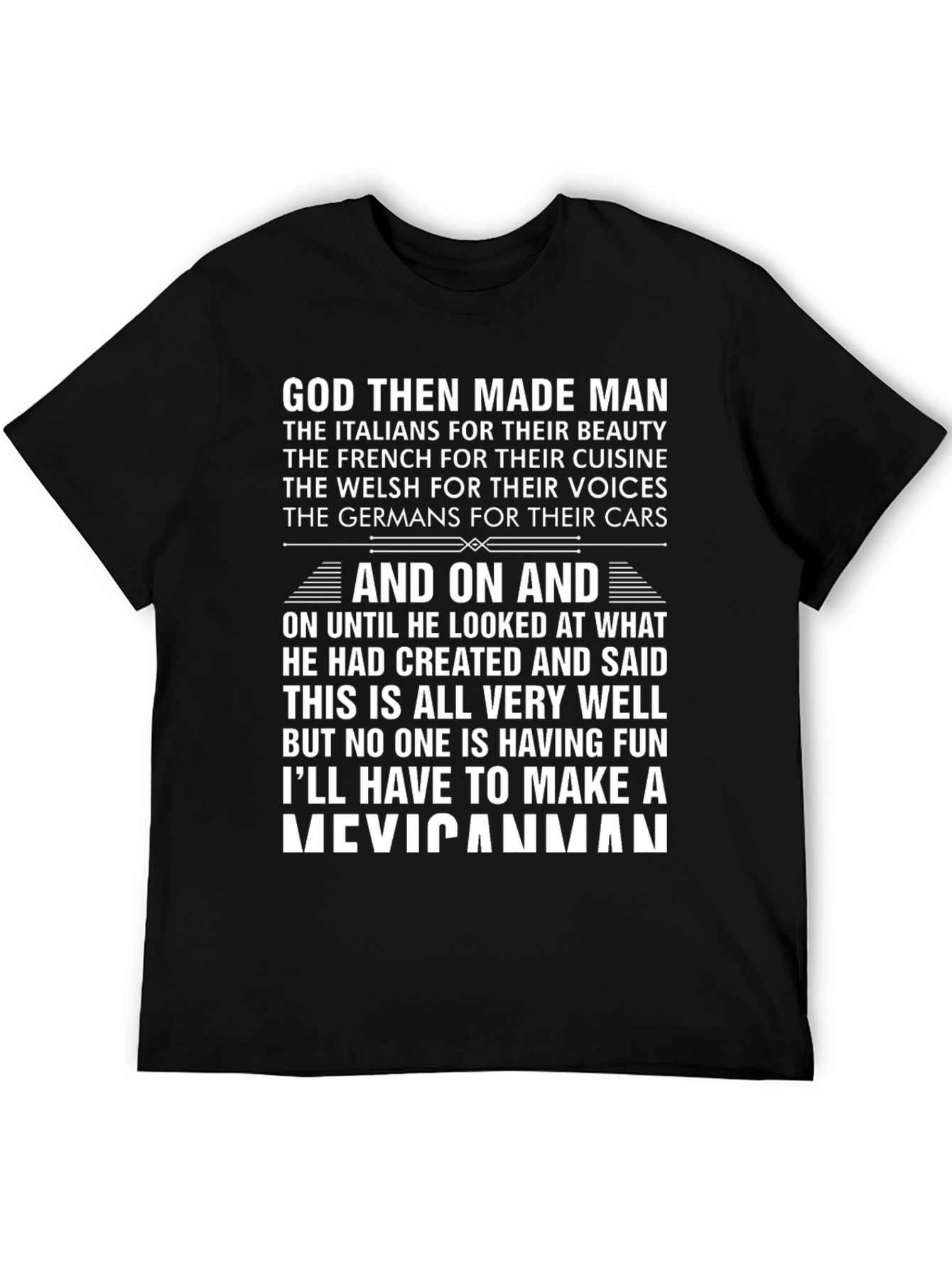 Funny God Made Man T-Shirt