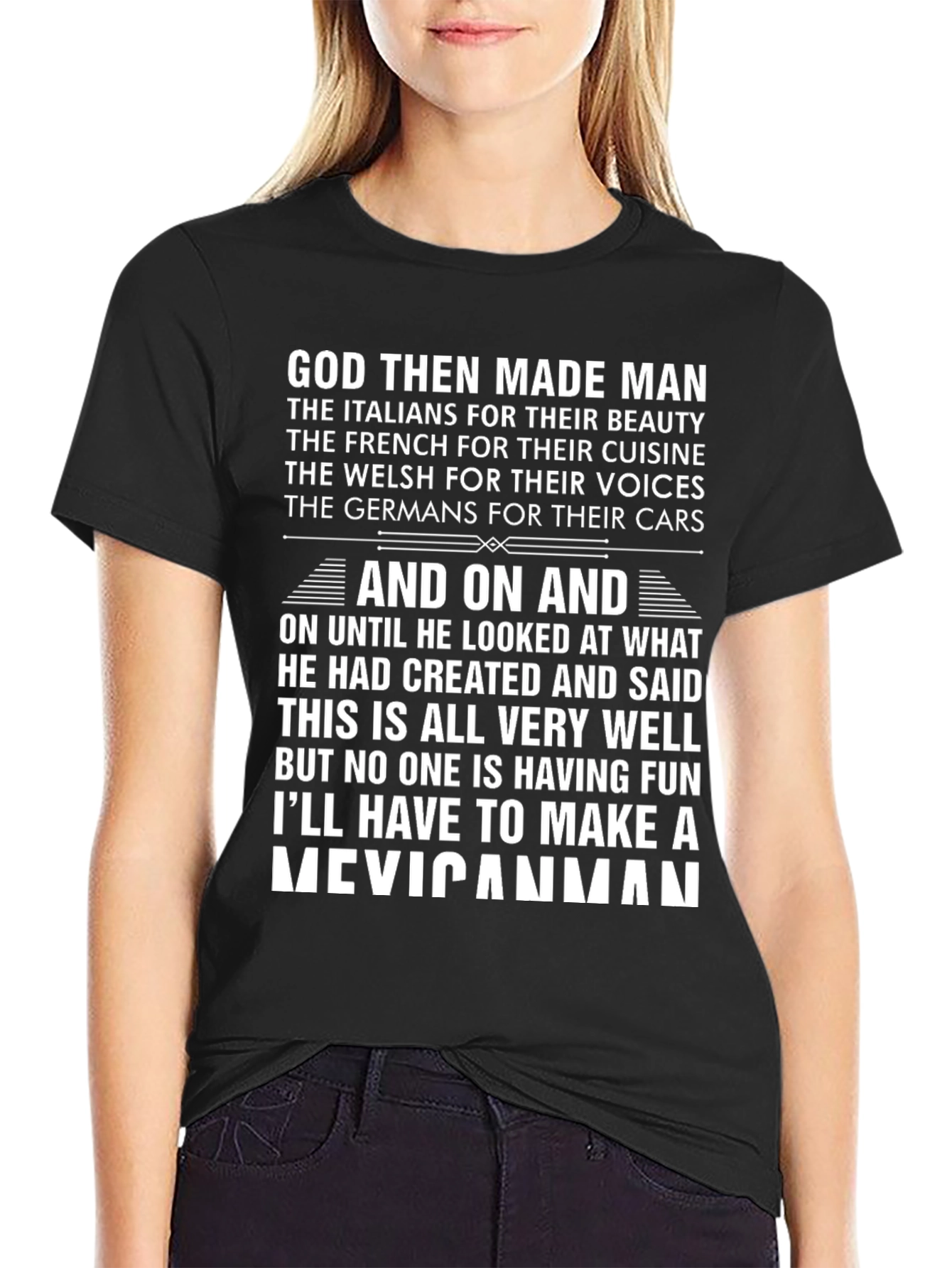 Funny God Made Man T-Shirt