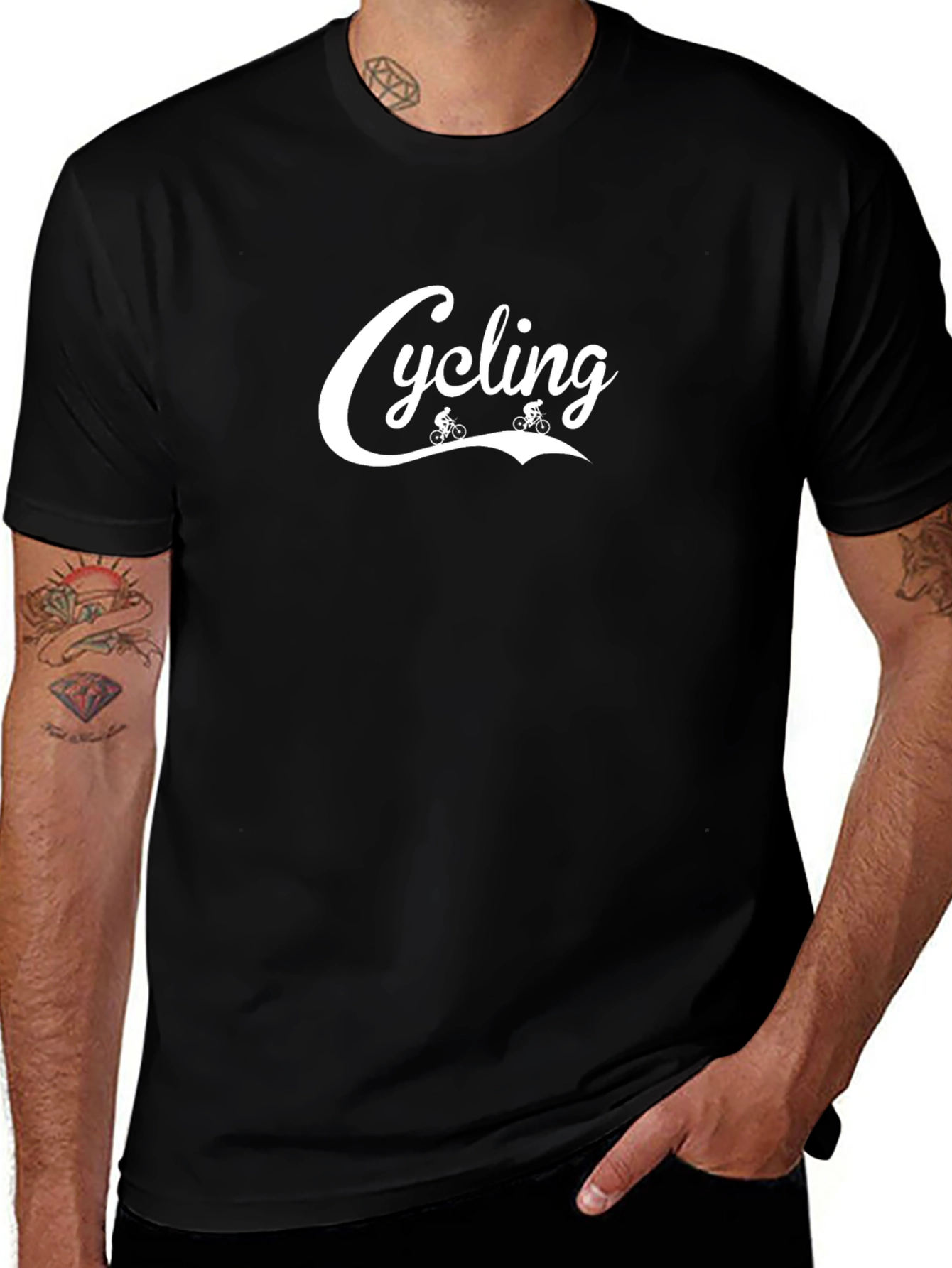Cycling Graphic Tee - Black
